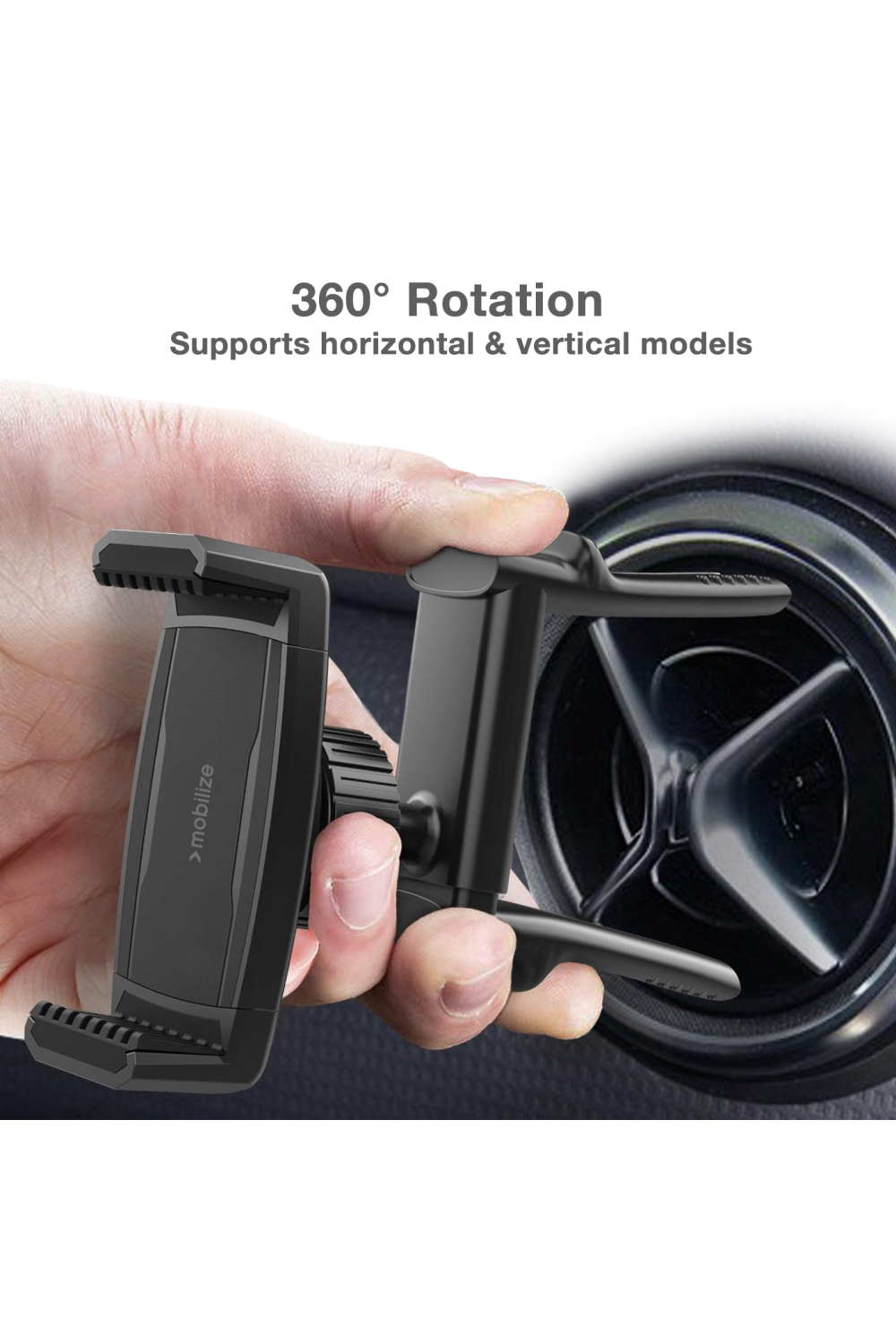 Mobilize Universal Car Holder For Round Air Vent Black - Afbeelding 6