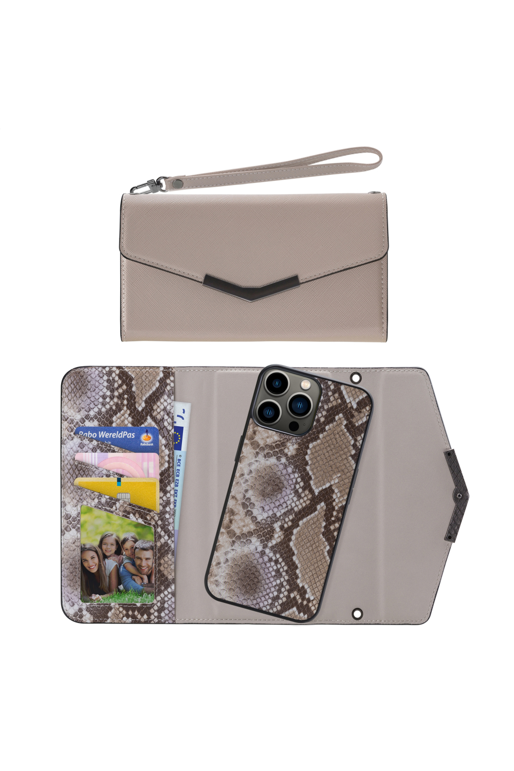 Mobilize 2In1 Elegant Magnet Clutch Apple Iphone 13 Pro Beige Snake