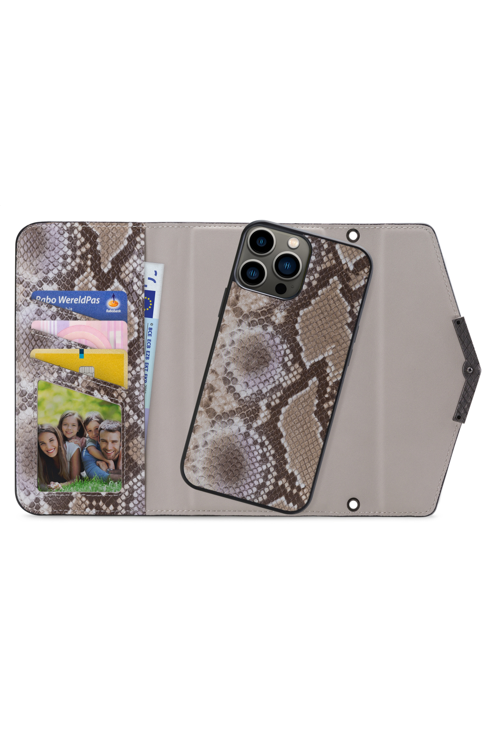 Mobilize 2In1 Elegant Magnet Clutch Apple Iphone 13 Pro Beige Snake - Afbeelding 2