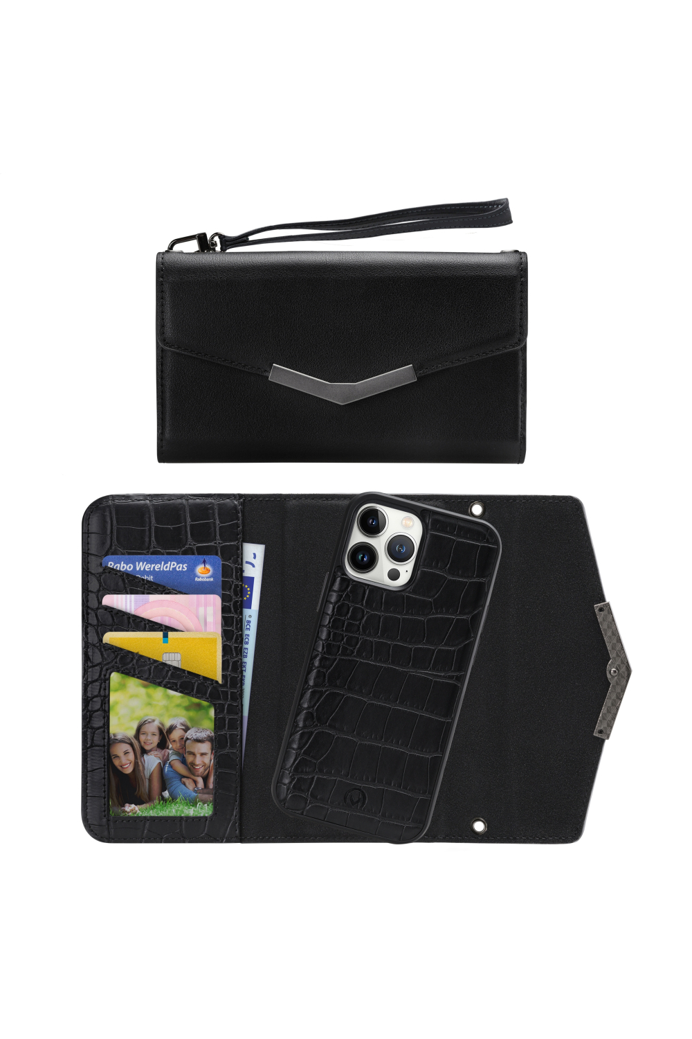 Mobilize 2In1 Elegant Magnet Clutch Apple Iphone 13 Pro Max Black Croco