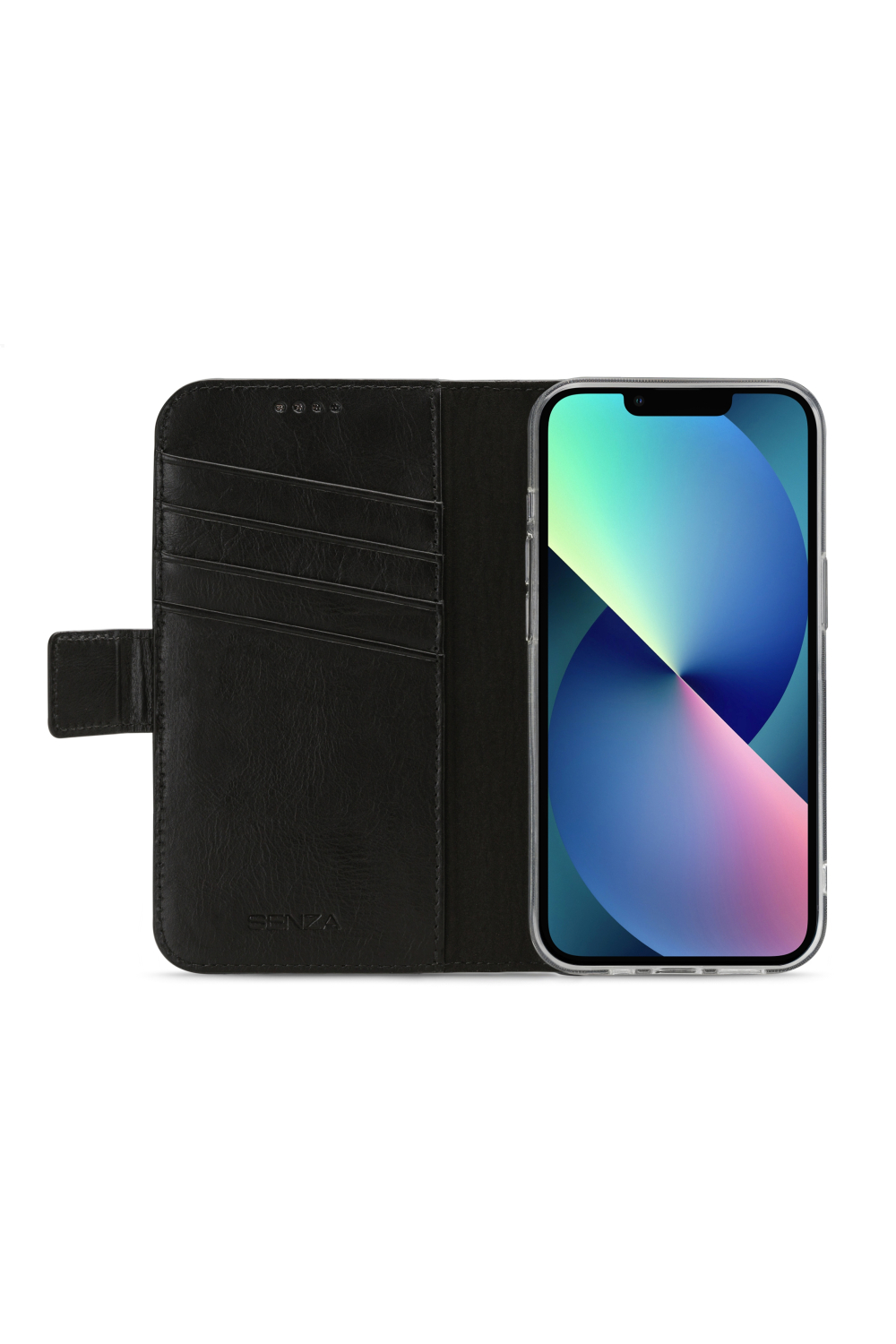 Senza Pure Leather Wallet Apple Iphone 13 Mini Deep Black - Afbeelding 2