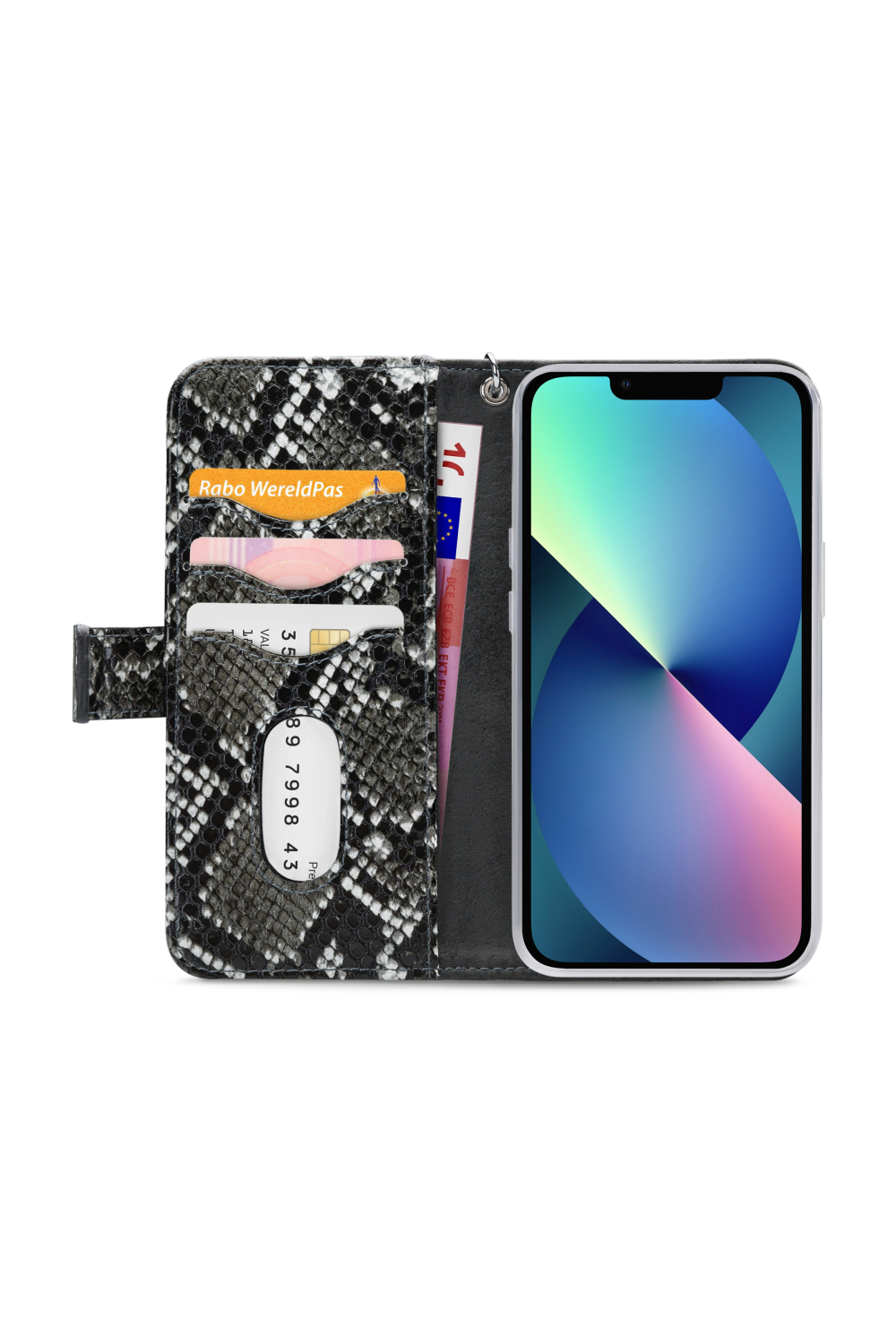Mobilize 2In1 Magnet Zipper Case Apple Iphone 13 Mini Black/Snake - Afbeelding 3