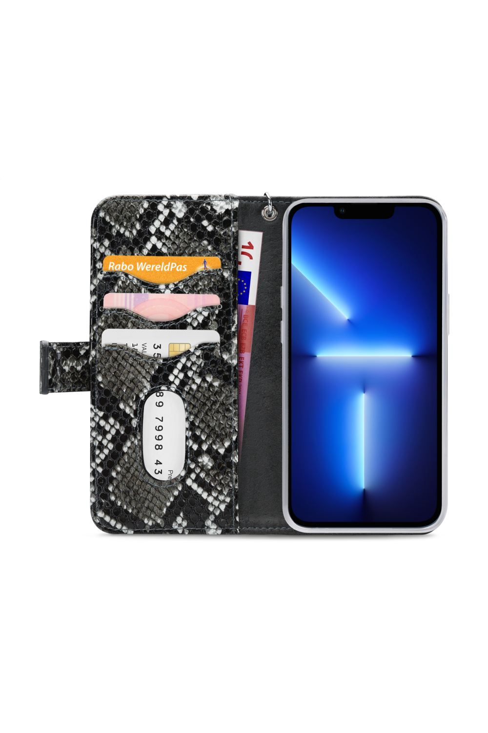Mobilize 2In1 Magnet Zipper Case Apple Iphone 13 Pro Black/Snake - Afbeelding 3