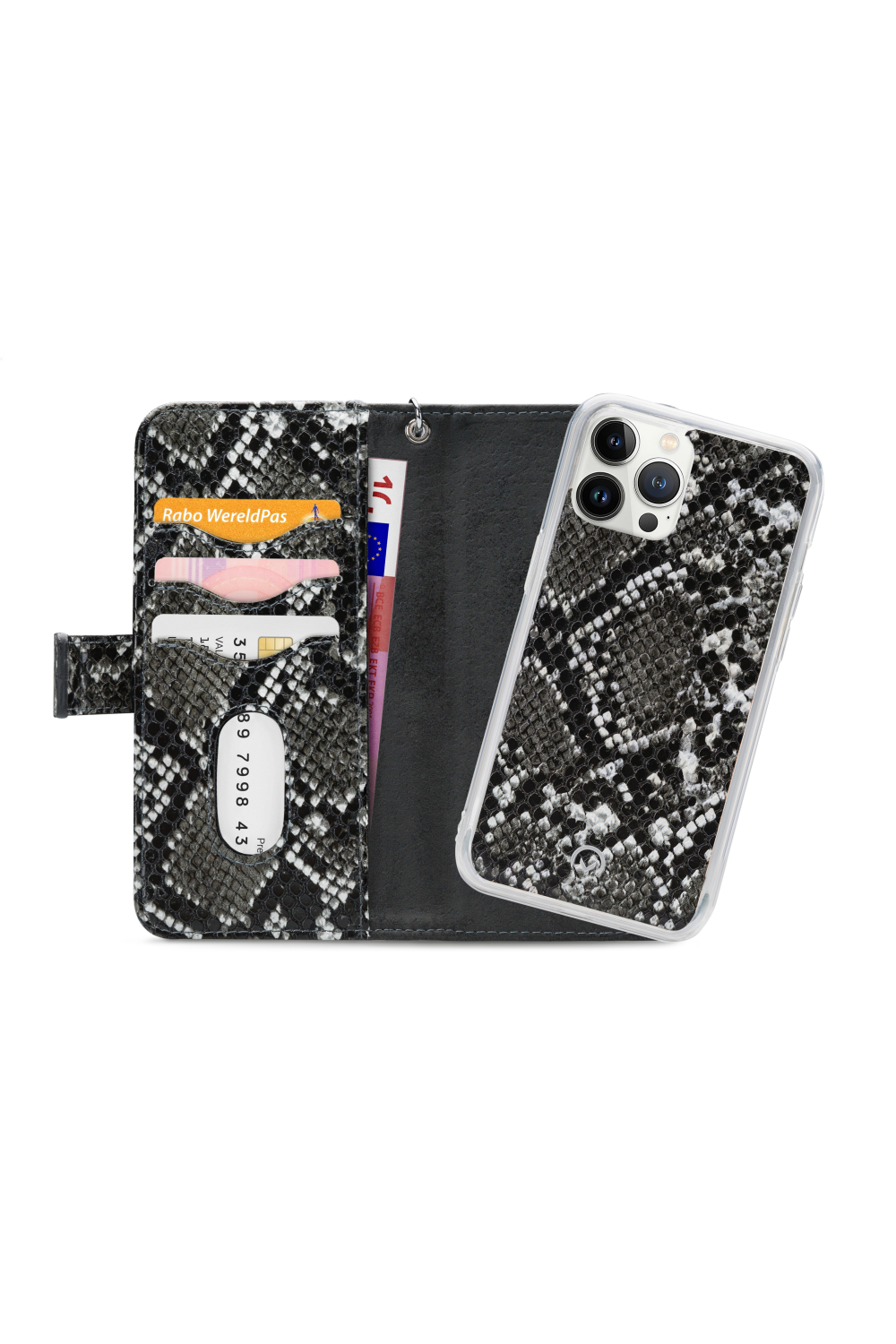 Mobilize 2In1 Magnet Zipper Case Apple Iphone 13 Pro Max Black/Snake - Afbeelding 3
