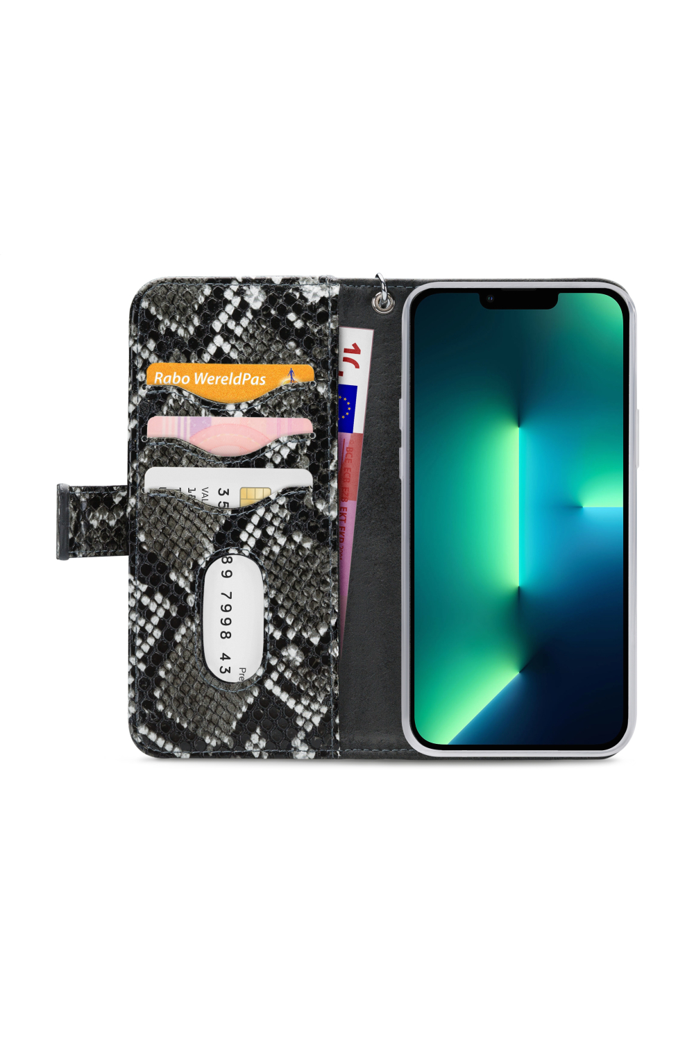 Mobilize 2In1 Magnet Zipper Case Apple Iphone 13 Pro Max Black/Snake - Afbeelding 4