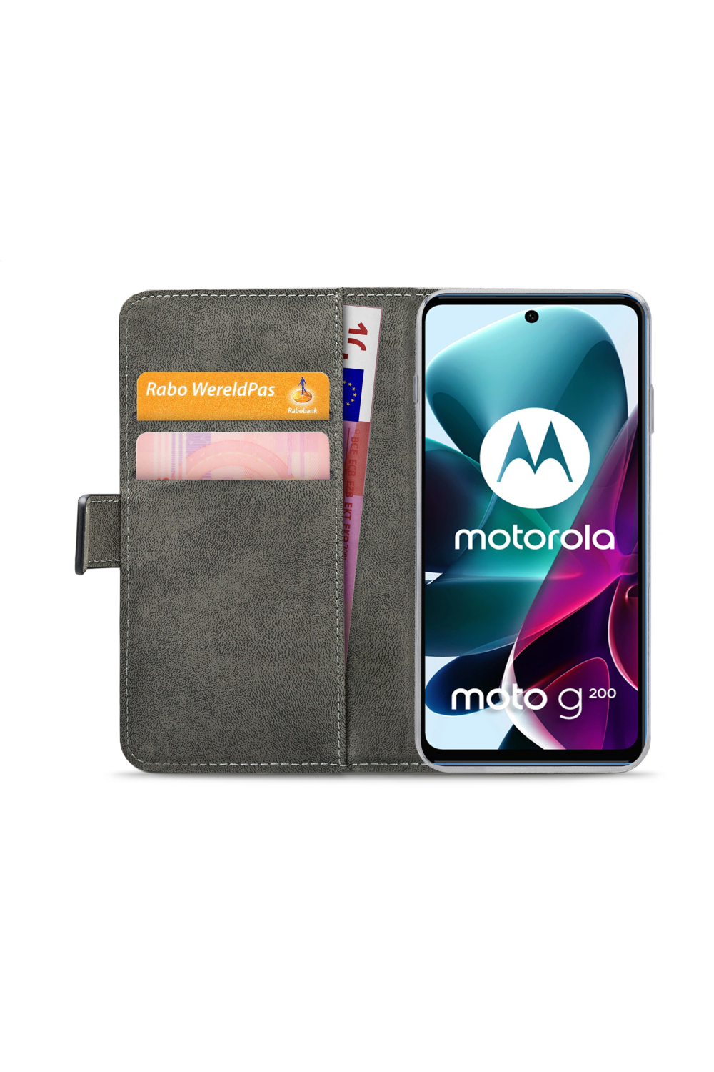 Mobilize Classic Gelly Wallet Book Case Motorola Moto G200 5G Black - Afbeelding 4