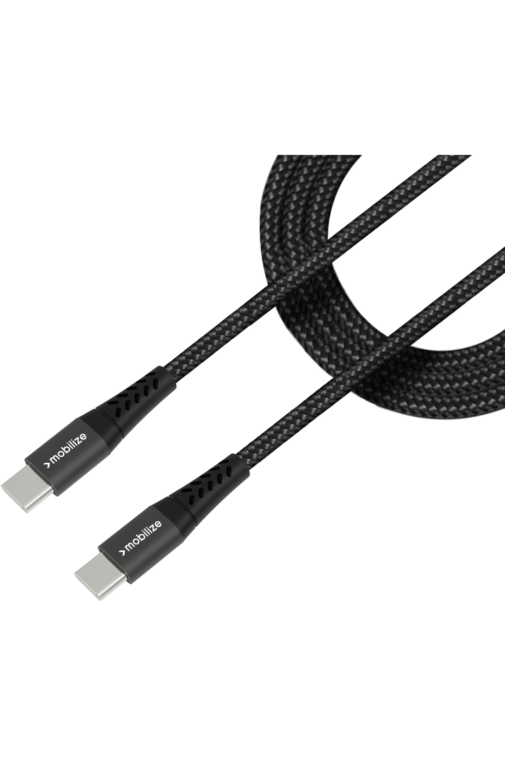 Mobilize Strong Nylon Cable Usb-C To Usb-C 2M. 100W Black - Afbeelding 2