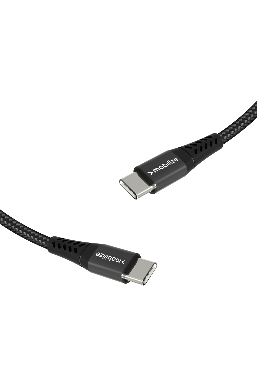 Mobilize Strong Nylon Cable Usb-C To Usb-C 2M. 100W Black - Afbeelding 3