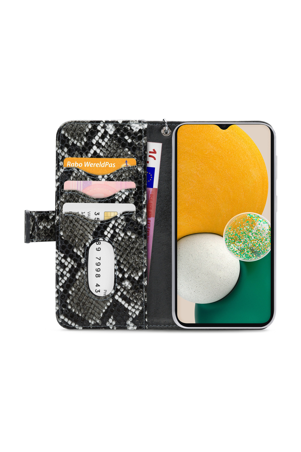 Mobilize 2In1 Magnet Zipper Case Samsung Galaxy A04S/A13 5G Black/Snake - Afbeelding 3