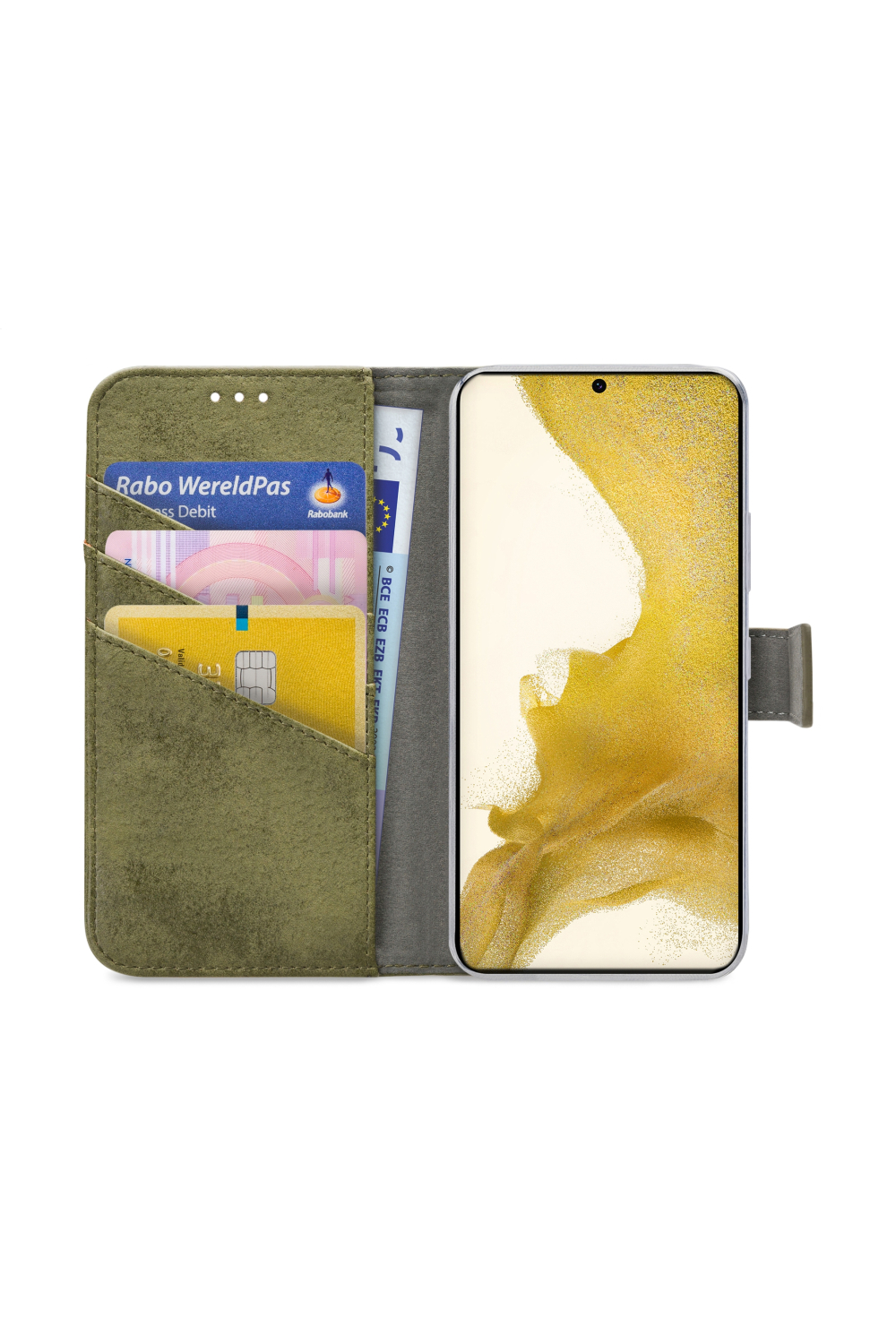 My Style Flex Wallet For Samsung Galaxy S22+ 5G Olive - Afbeelding 3