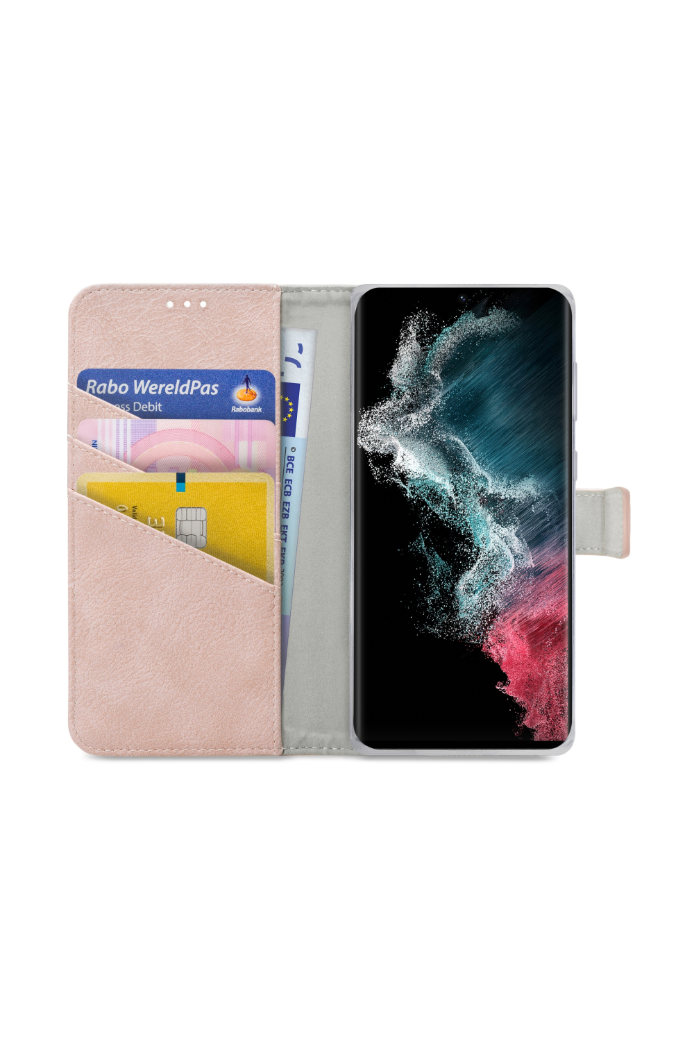 My Style Flex Wallet For Samsung Galaxy S22 Ultra 5G Pink - Afbeelding 3