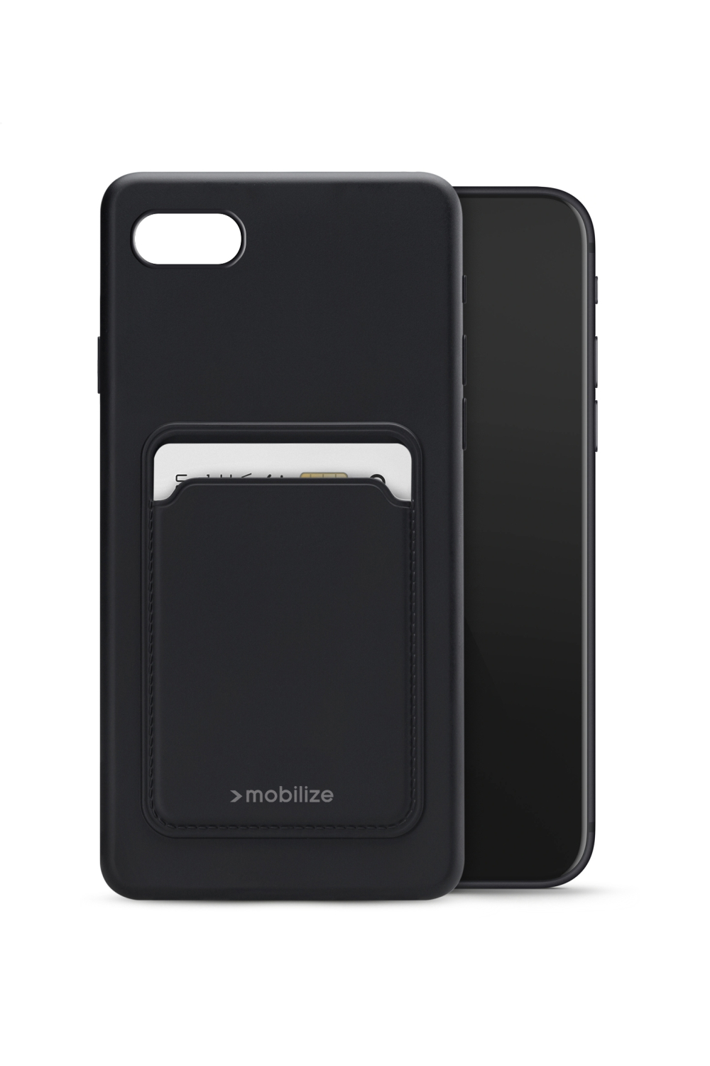 Mobilize Rubber Gelly Card Case Apple Iphone 6/6S/7/8/Se (2020/2022) Matt Black