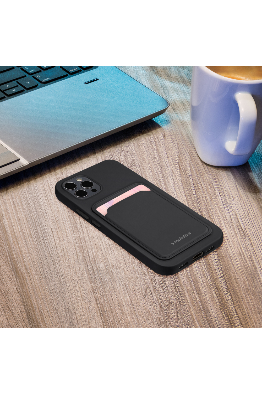 Mobilize Rubber Gelly Card Case Samsung Galaxy A32 5G Matt Black - Afbeelding 7