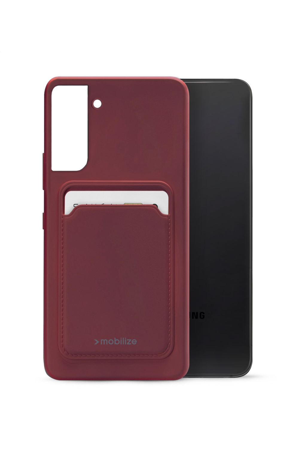Mobilize Rubber Gelly Card Case Samsung Galaxy S22 5G Matt Bordeaux