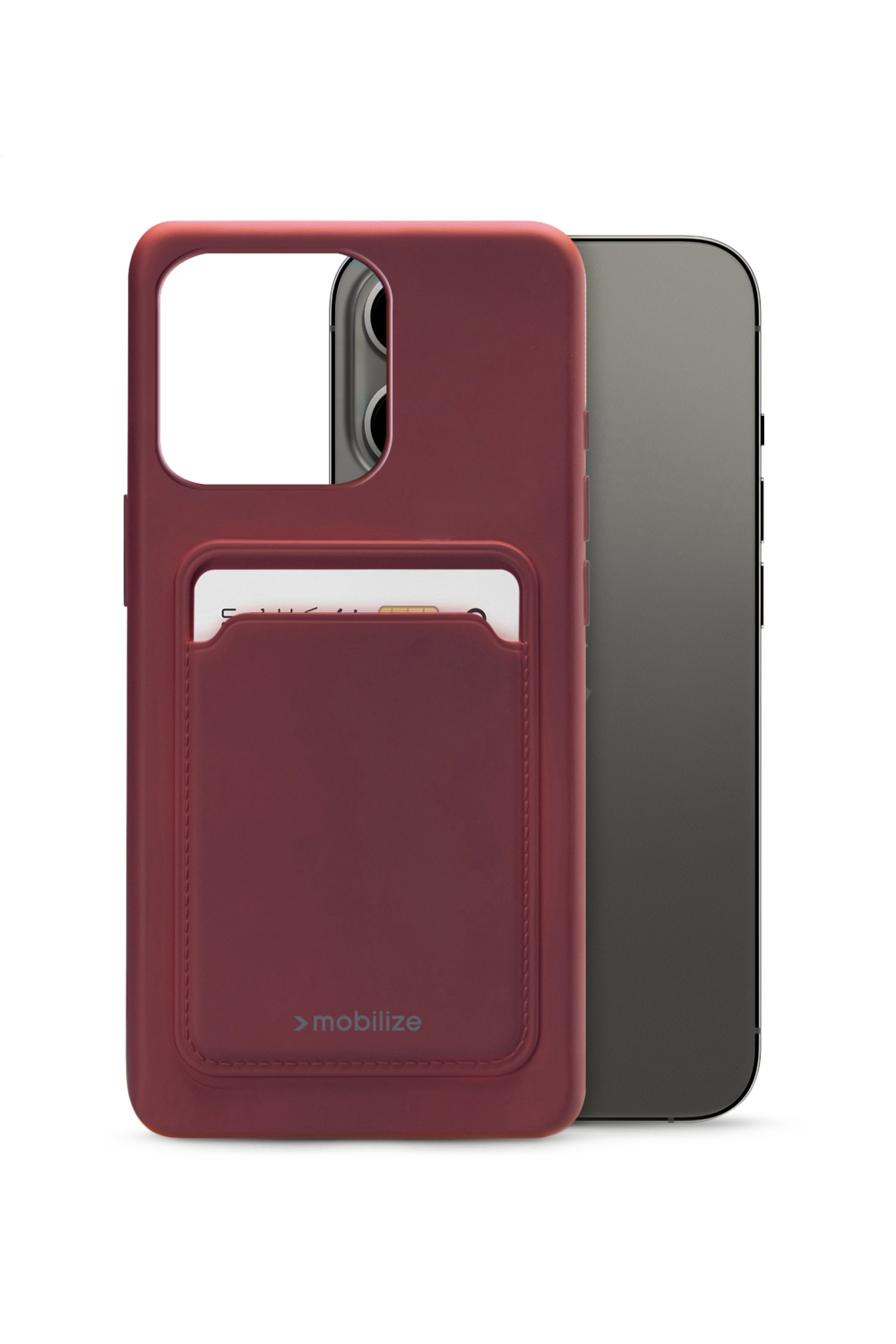 Mobilize Rubber Gelly Card Case Apple Iphone 13 Pro Matt Bordeaux