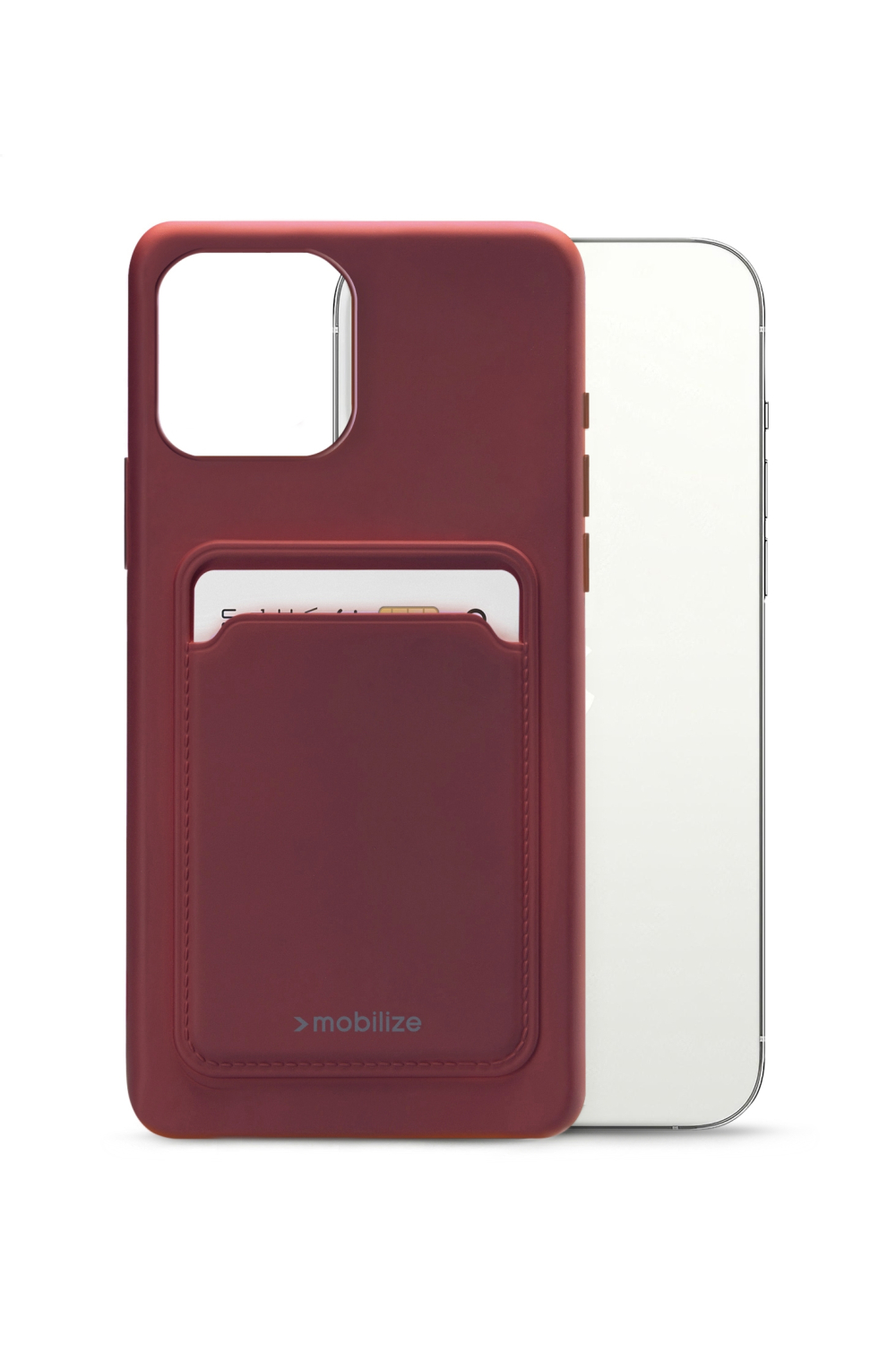 Mobilize Rubber Gelly Card Case Apple Iphone 13 Pro Max Matt Bordeaux