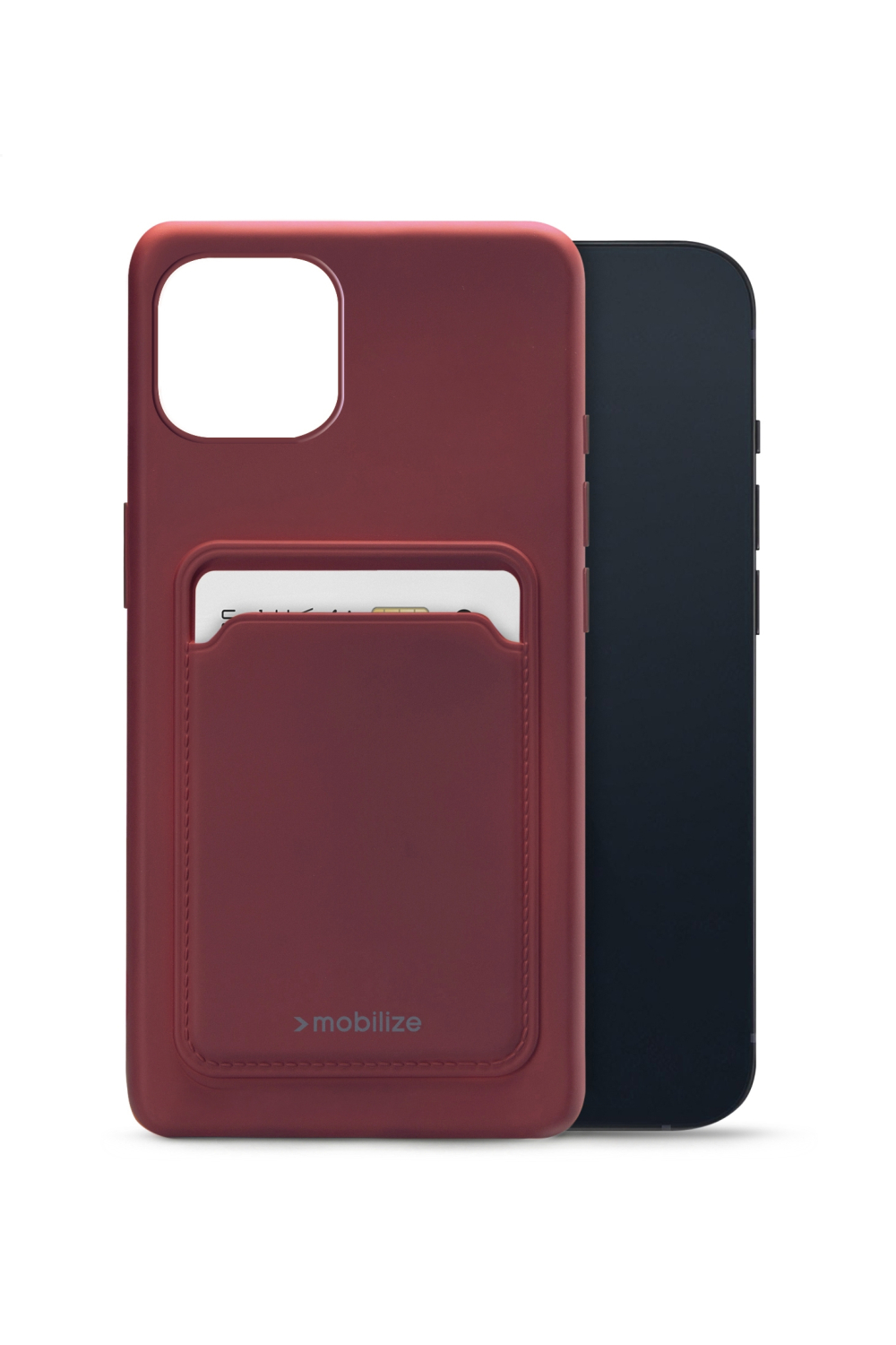 Mobilize Rubber Gelly Card Case Apple Iphone 13 Mini Matt Bordeaux