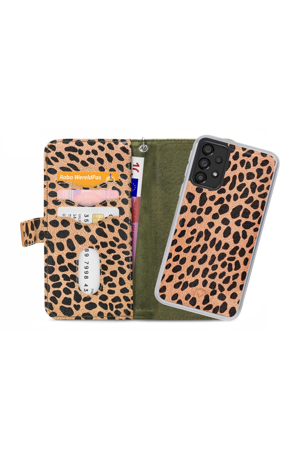 Mobilize 2In1 Magnet Zipper Case Samsung Galaxy A33 5G Olive/Leopard - Afbeelding 4