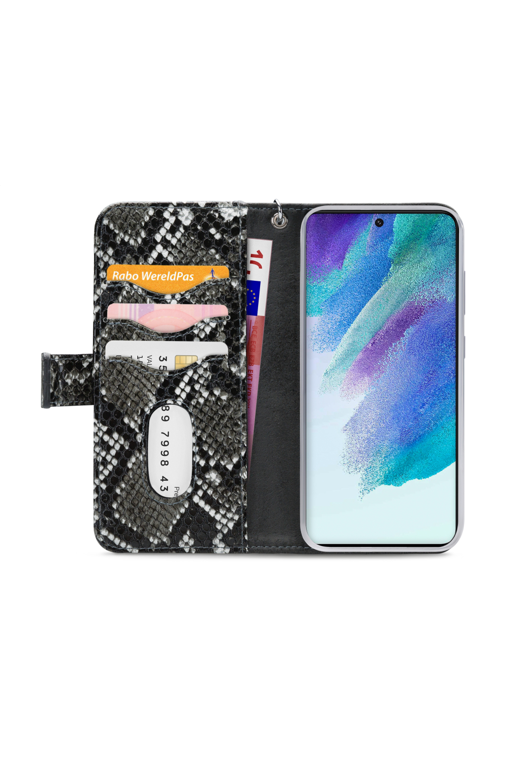 Mobilize 2In1 Magnet Zipper Case Samsung Galaxy S21 Fe 5G Black/Snake - Afbeelding 3