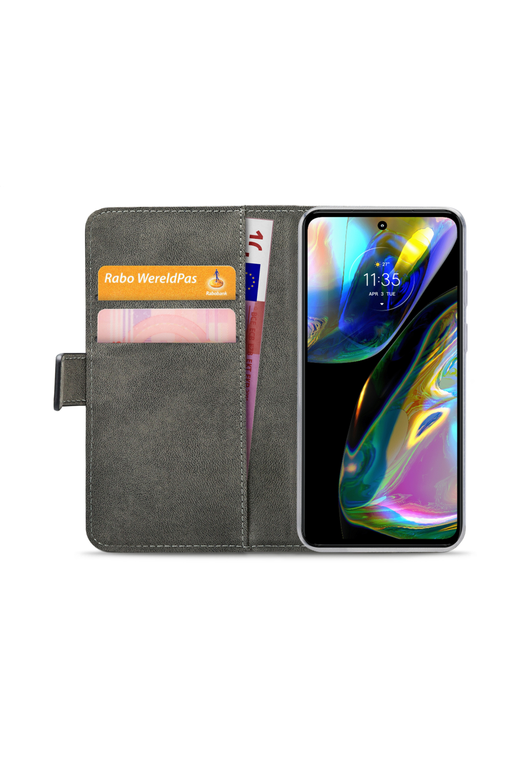 Mobilize Classic Gelly Wallet Book Case Motorola Moto G82 5G Black - Afbeelding 4