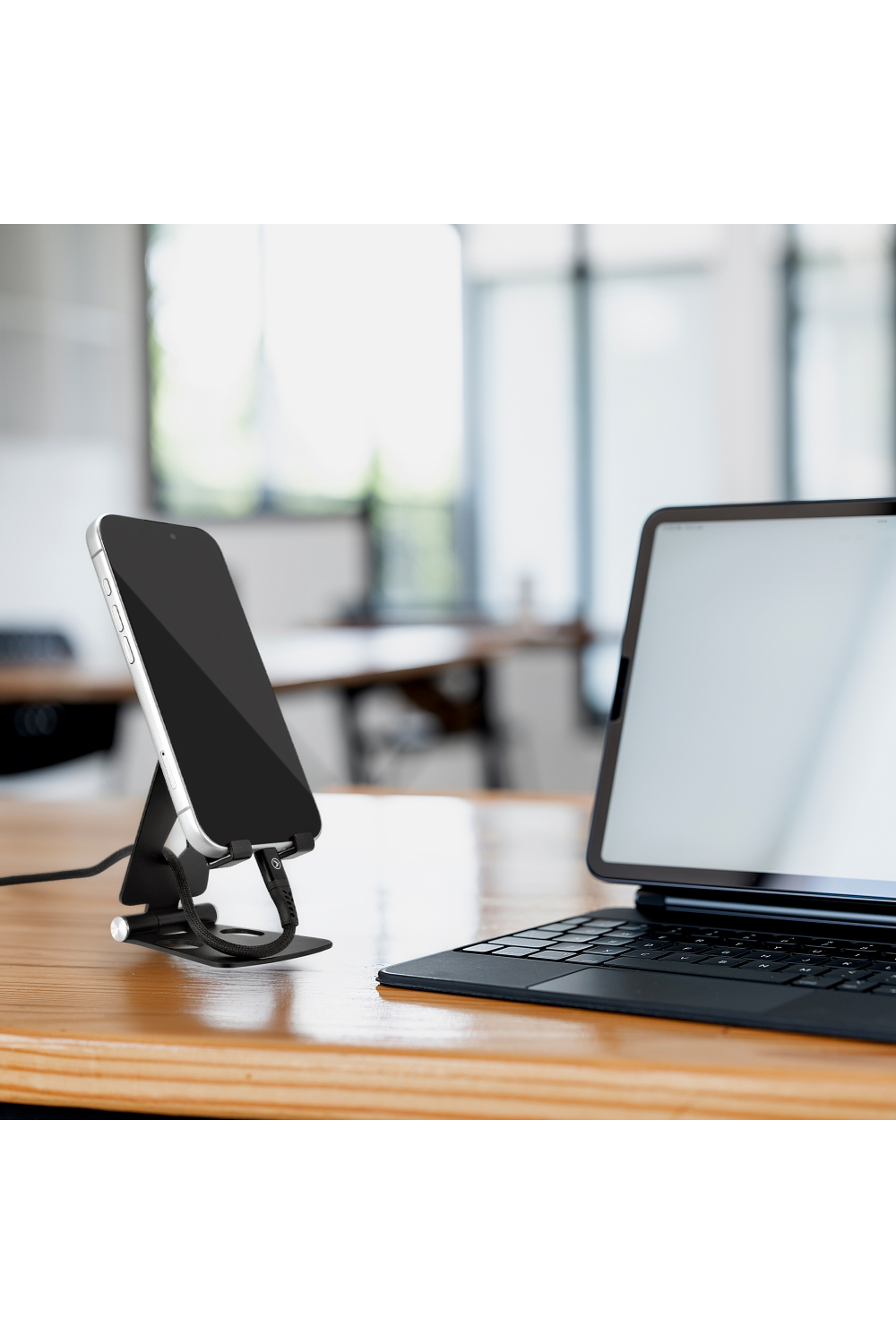 Mobilize Foldable Aluminium Phone Holder Black - Afbeelding 6