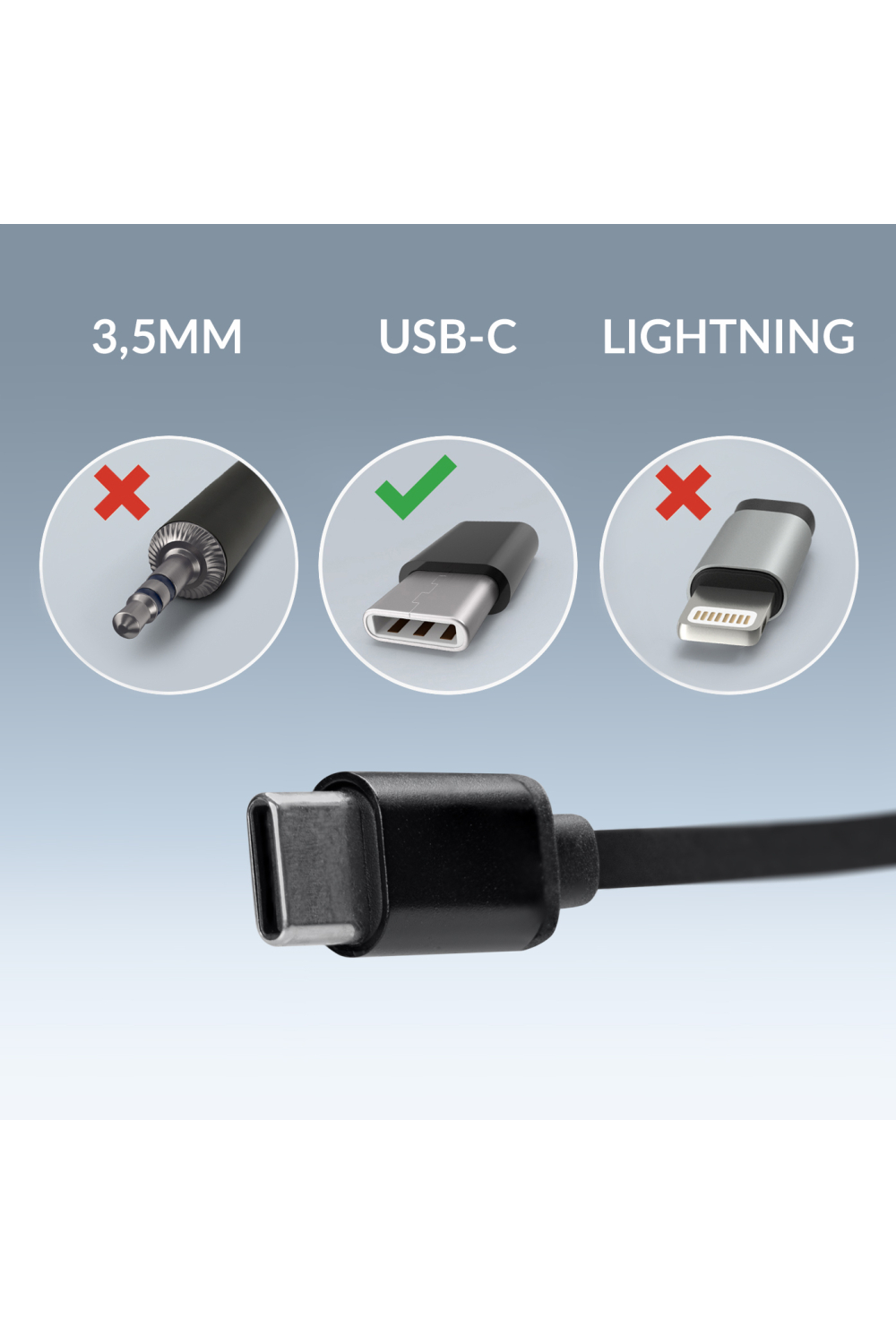Mobilize In-Ear Stereo Headset With Remote Usb-C Black - Afbeelding 4
