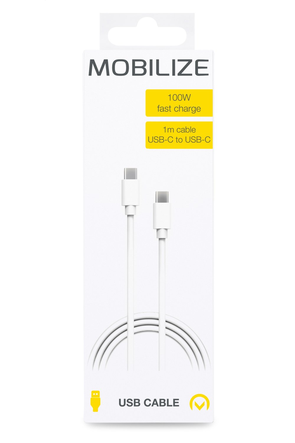 Mobilize Cable Usb-C To Usb-C 1M. 100W White - Afbeelding 4