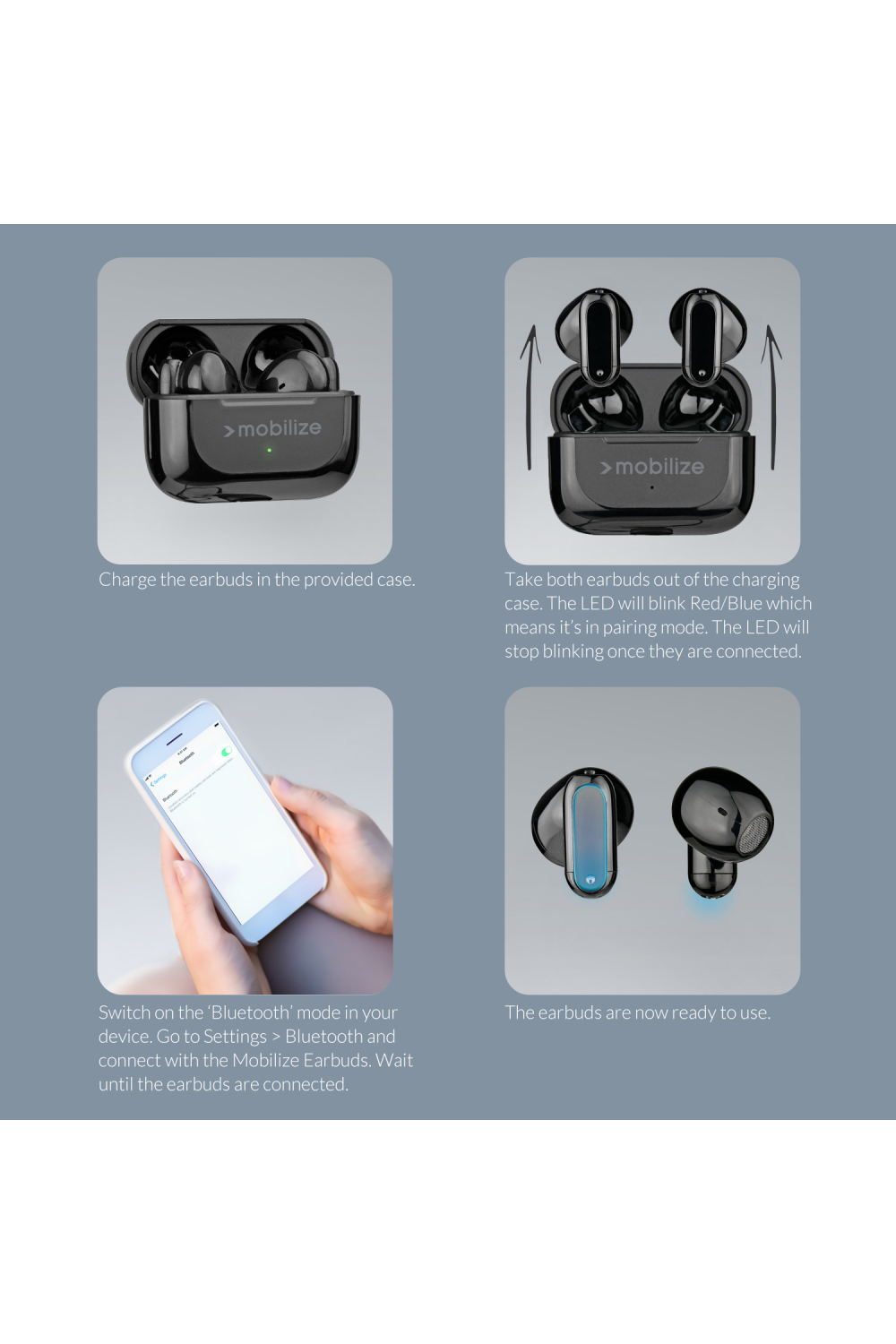 Mobilize Bluetooth Tws Earbuds Mini Black - Afbeelding 6