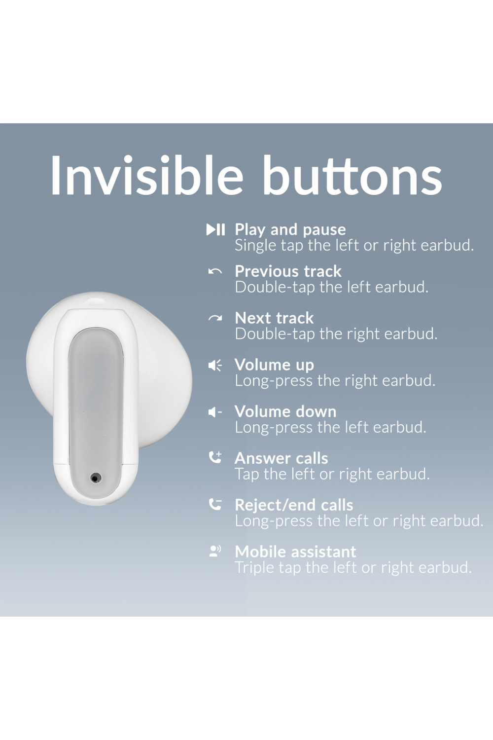 Mobilize Bluetooth Tws Earbuds Mini White - Afbeelding 5
