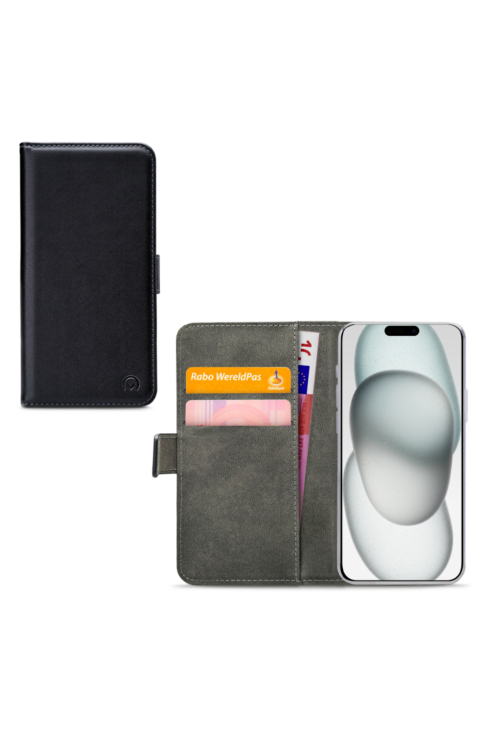 Mobilize Classic Gelly Wallet Book Case Apple Iphone 15 Plus Black