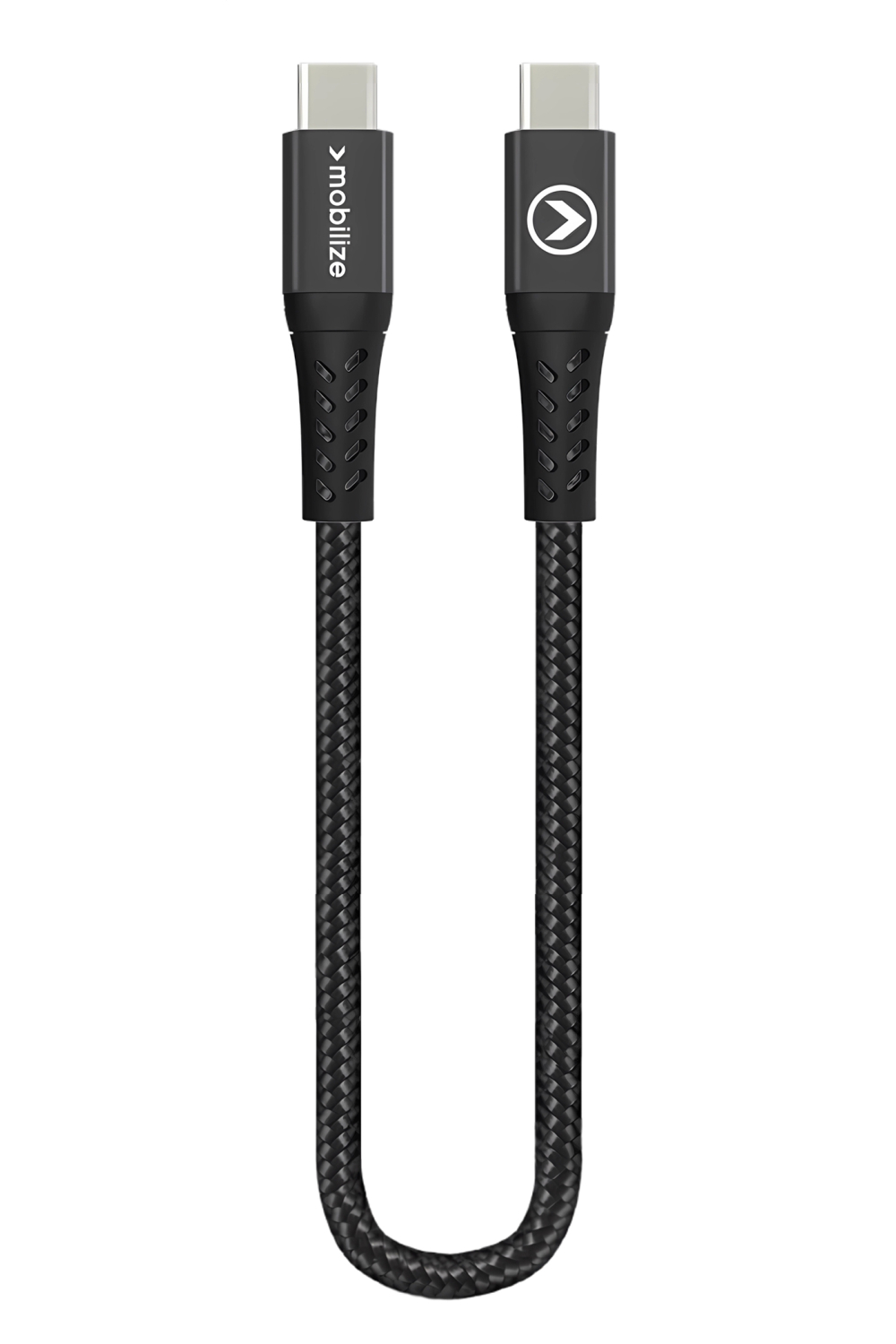 Mobilize Strong Nylon Cable Usb-C To Usb-C 20Cm. 100W Black
