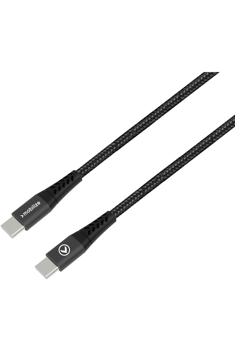 Mobilize Strong Nylon Cable Usb-C To Usb-C 20Cm. 100W Black - Afbeelding 2