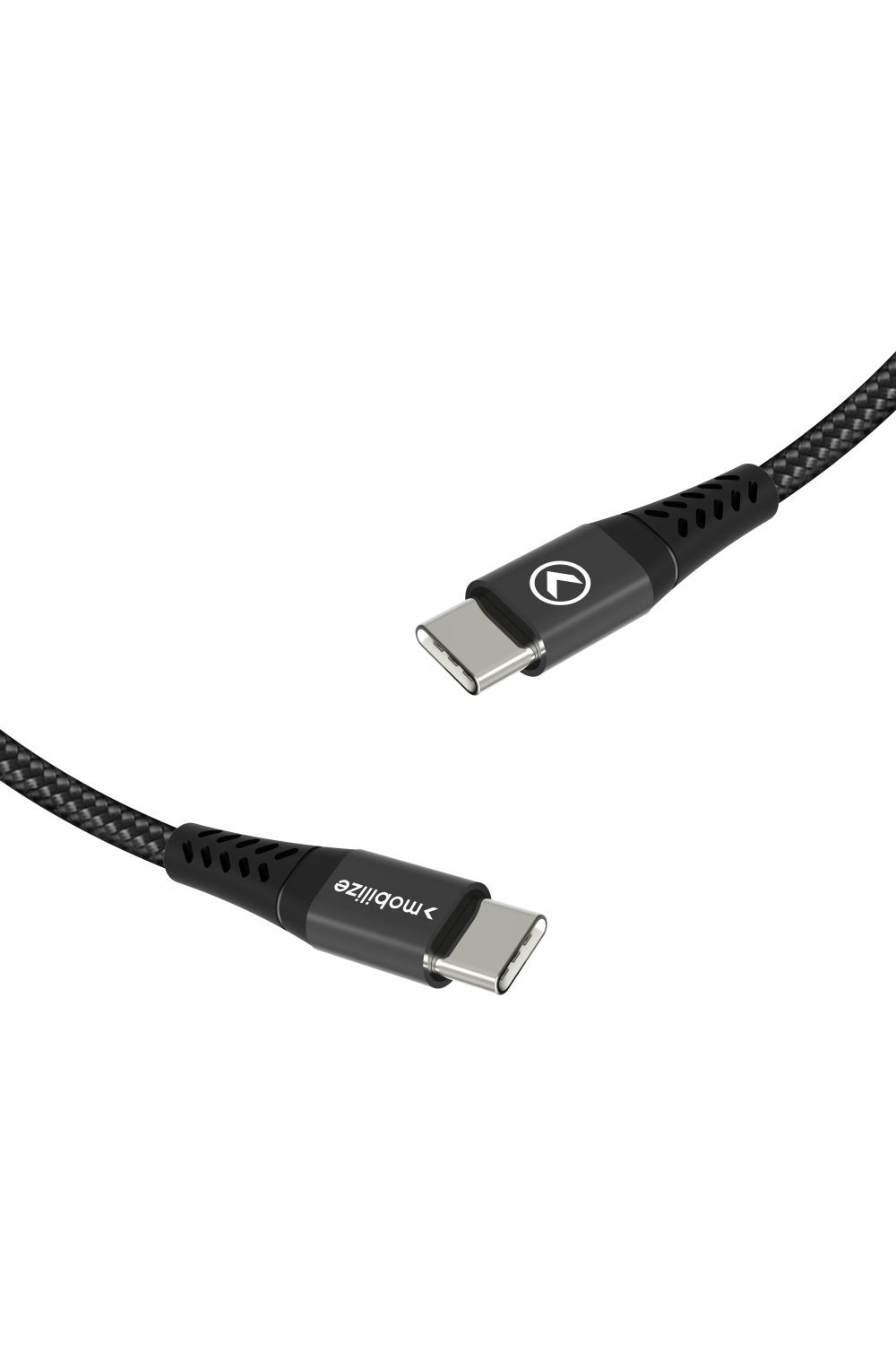Mobilize Strong Nylon Cable Usb-C To Usb-C 20Cm. 100W Black - Afbeelding 3