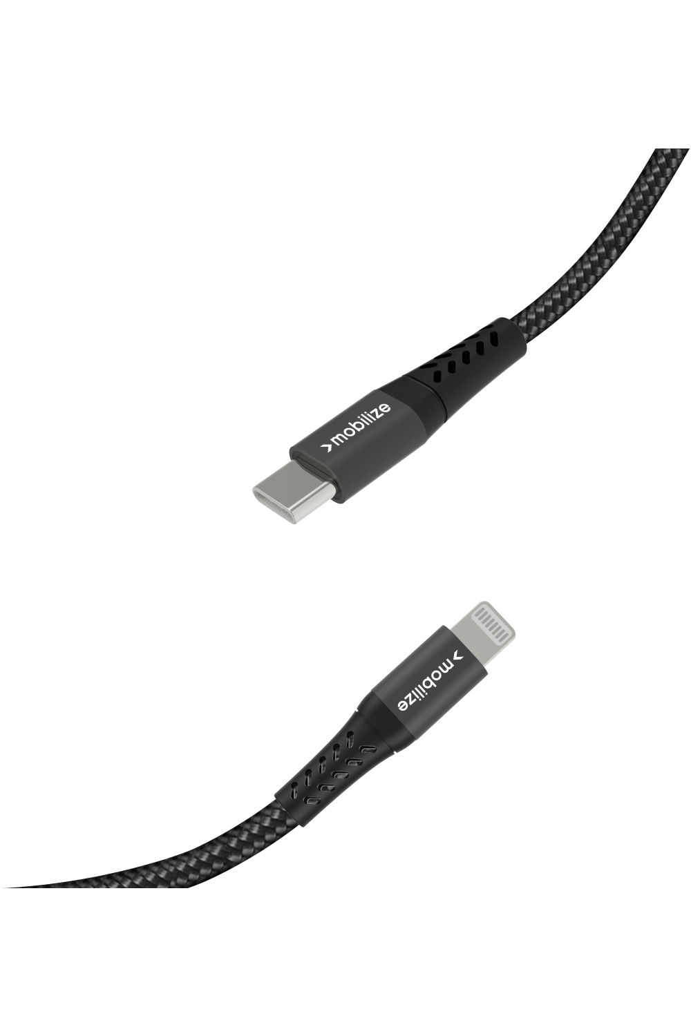 Mobilize Strong Nylon Cable Usb-C To Mfi Lightning 20Cm. 60W Black - Afbeelding 3