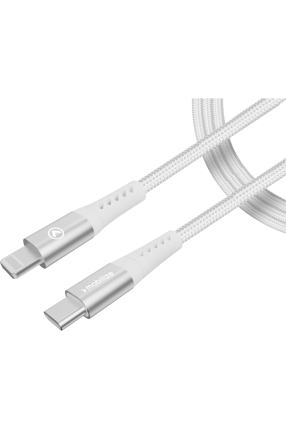 Mobilize Strong Nylon Cable Usb-C To Usb-C 2M. 100W White - Afbeelding 3