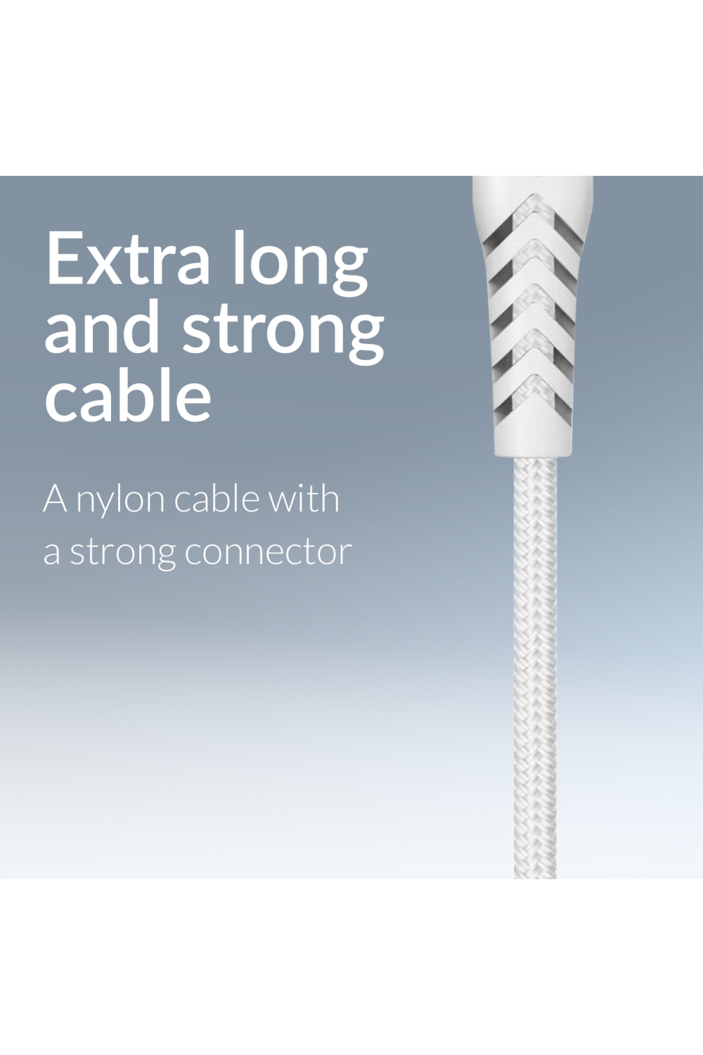 Mobilize Strong Nylon Cable Usb-C To Usb-C 2M. 100W White - Afbeelding 5
