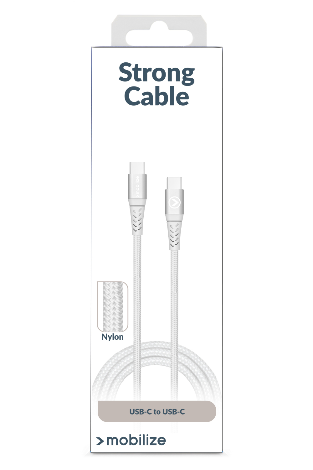 Mobilize Strong Nylon Cable Usb-C To Usb-C 2M. 100W White - Afbeelding 6