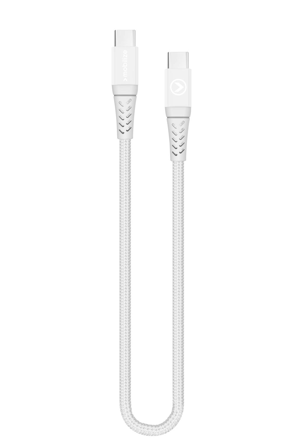 Mobilize Strong Nylon Cable Usb-C To Usb-C 20Cm. 100W White