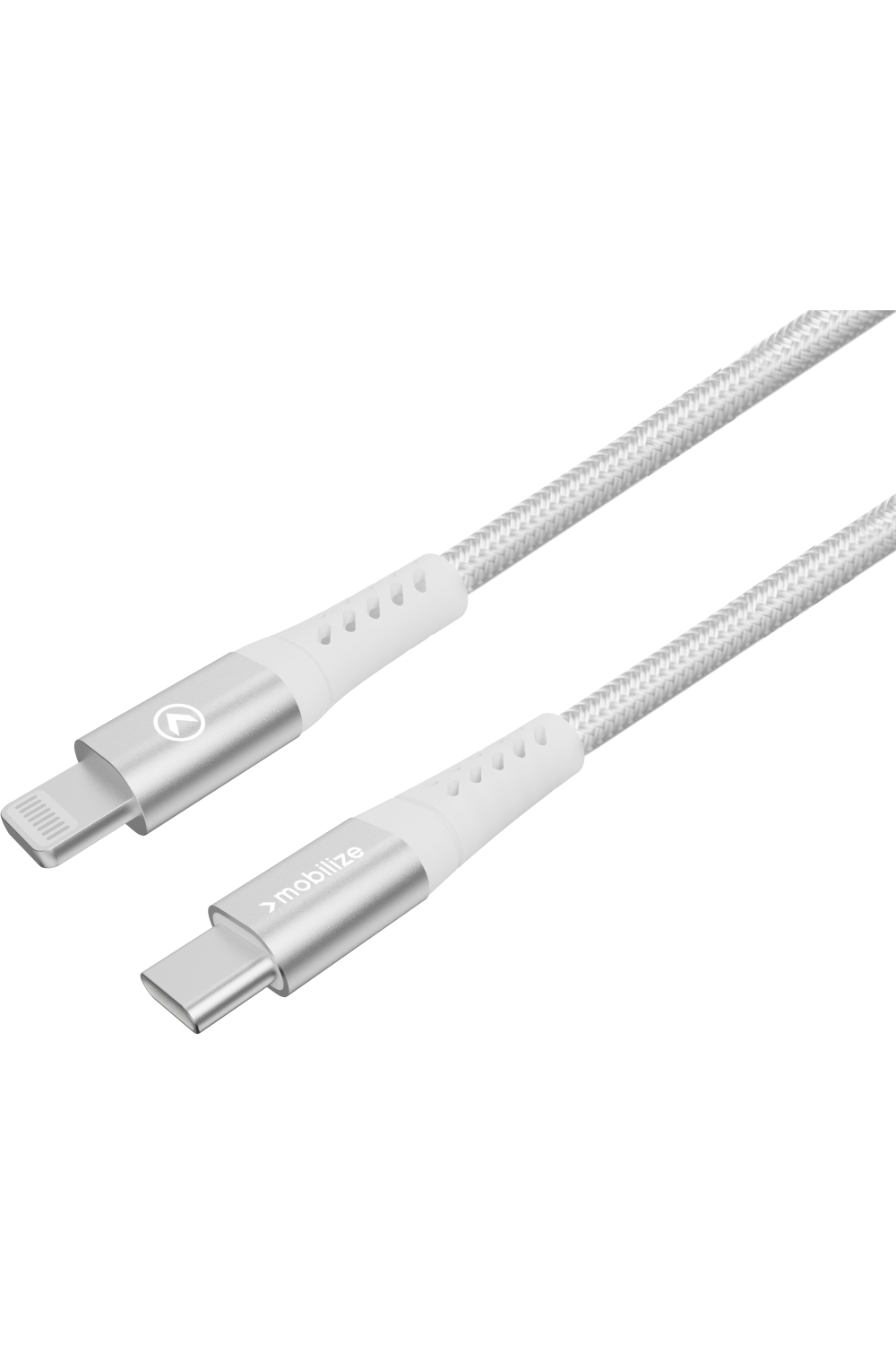 Mobilize Strong Nylon Cable Usb-C To Usb-C 20Cm. 100W White - Afbeelding 3