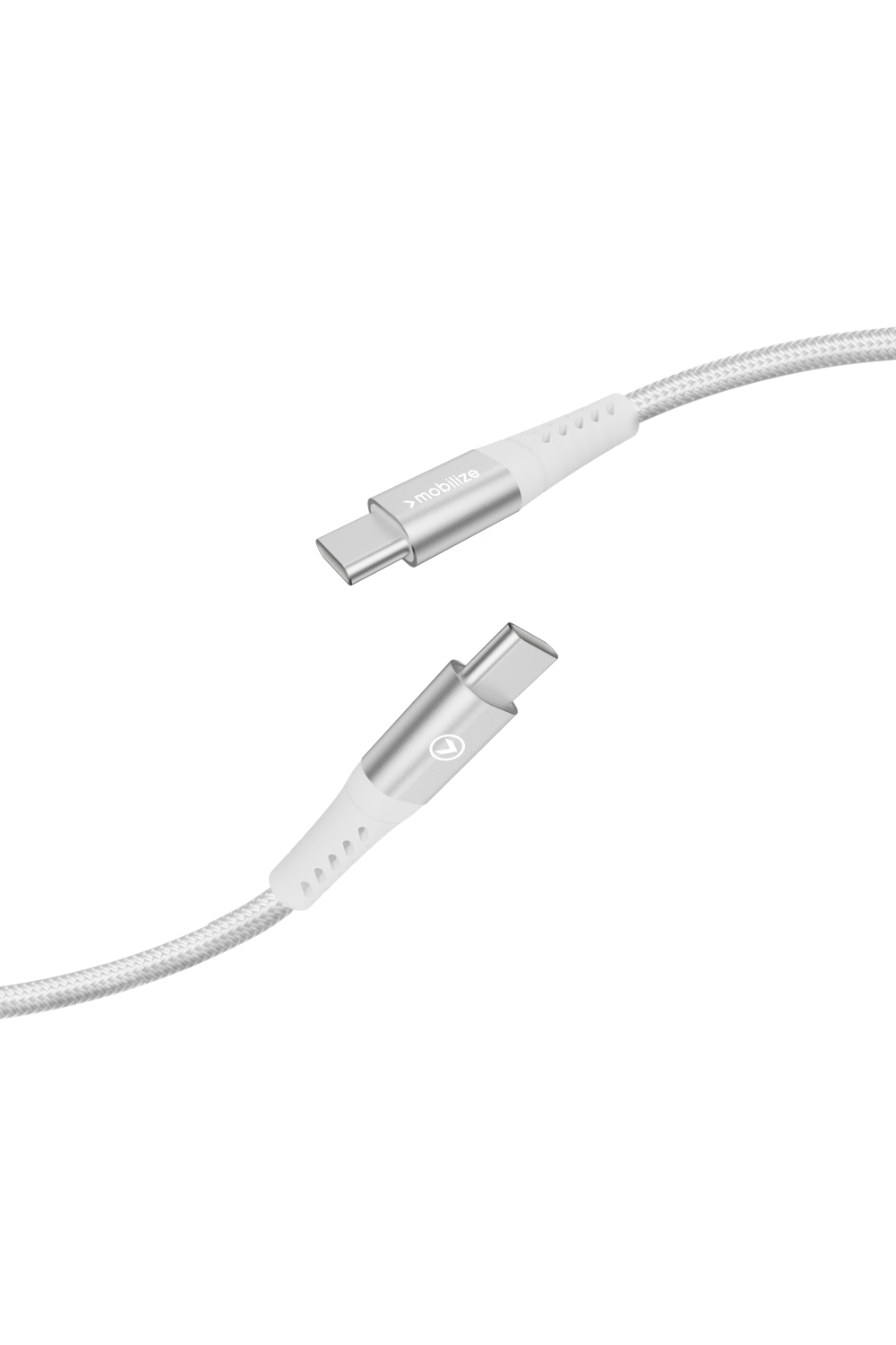 Mobilize Strong Nylon Cable Usb-C To Usb-C 20Cm. 100W White - Afbeelding 4