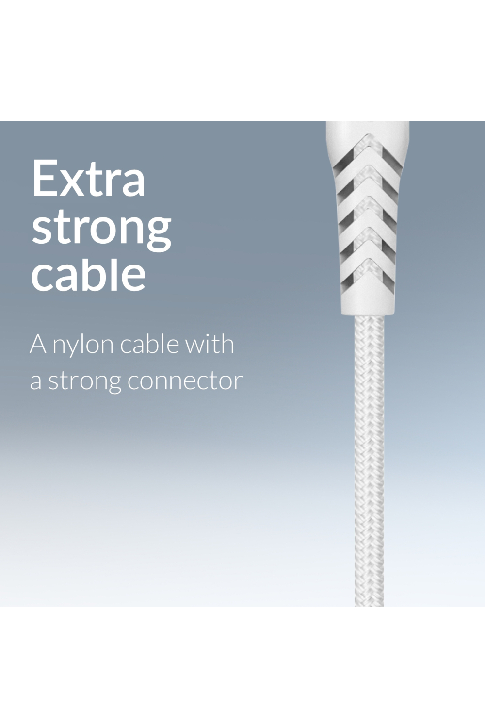 Mobilize Strong Nylon Cable Usb-C To Usb-C 20Cm. 100W White - Afbeelding 5