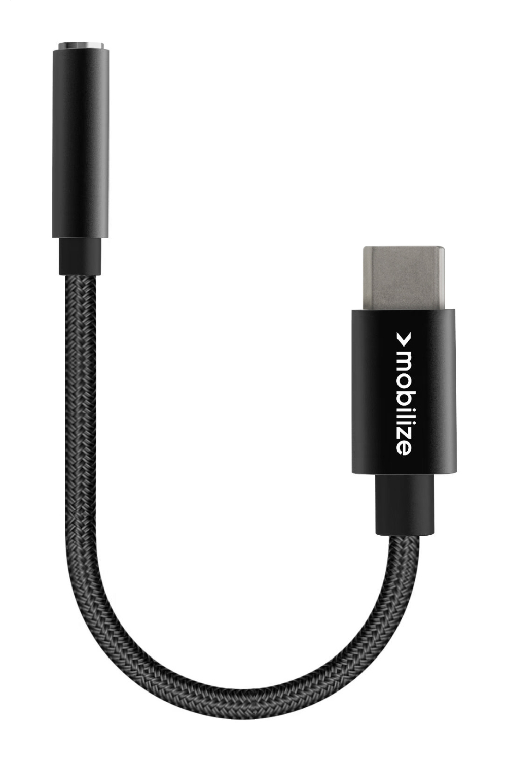 Mobilize Strong Nylon Audio Adapter Usb-C To 3.5Mm 15Cm Black