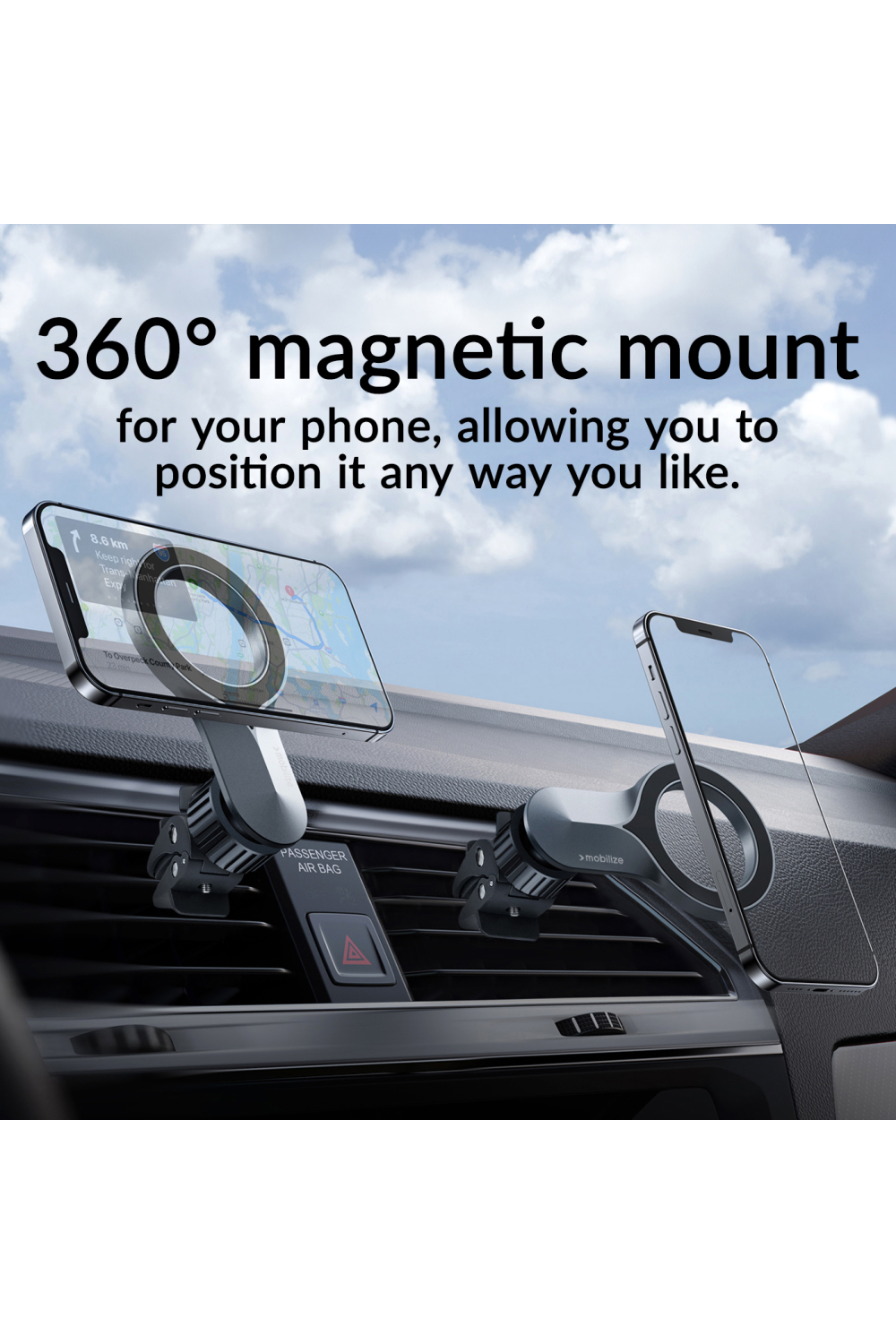 Mobilize Magsafe Airvent Holder Black - Afbeelding 6