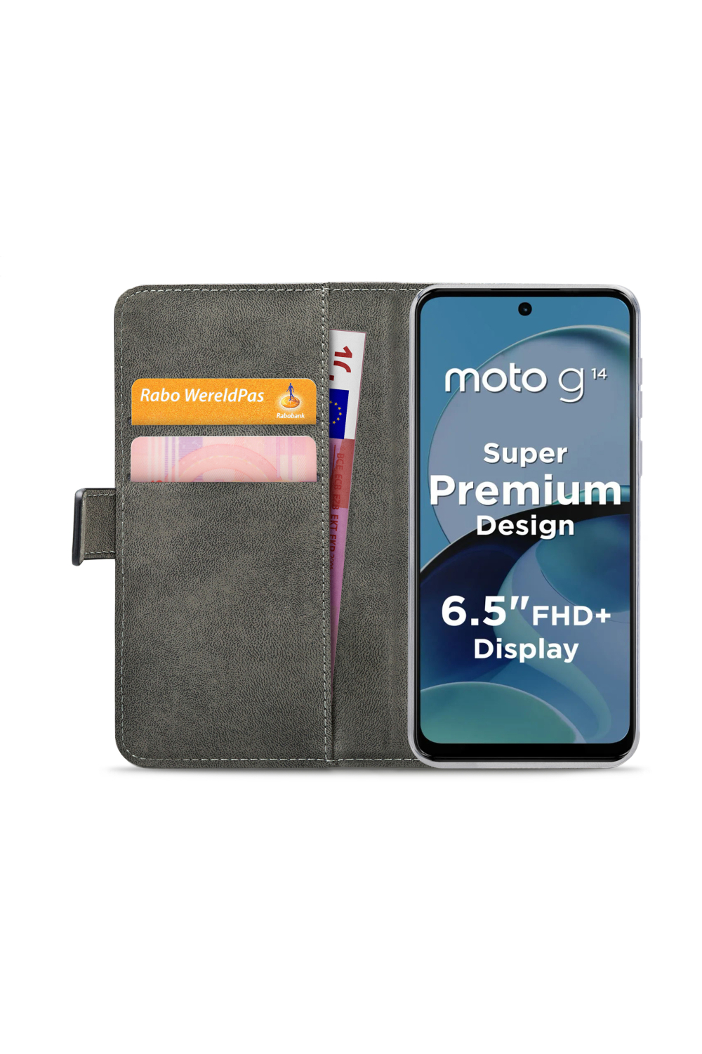 Mobilize Classic Gelly Wallet Book Case Motorola Moto G14 Black - Afbeelding 4