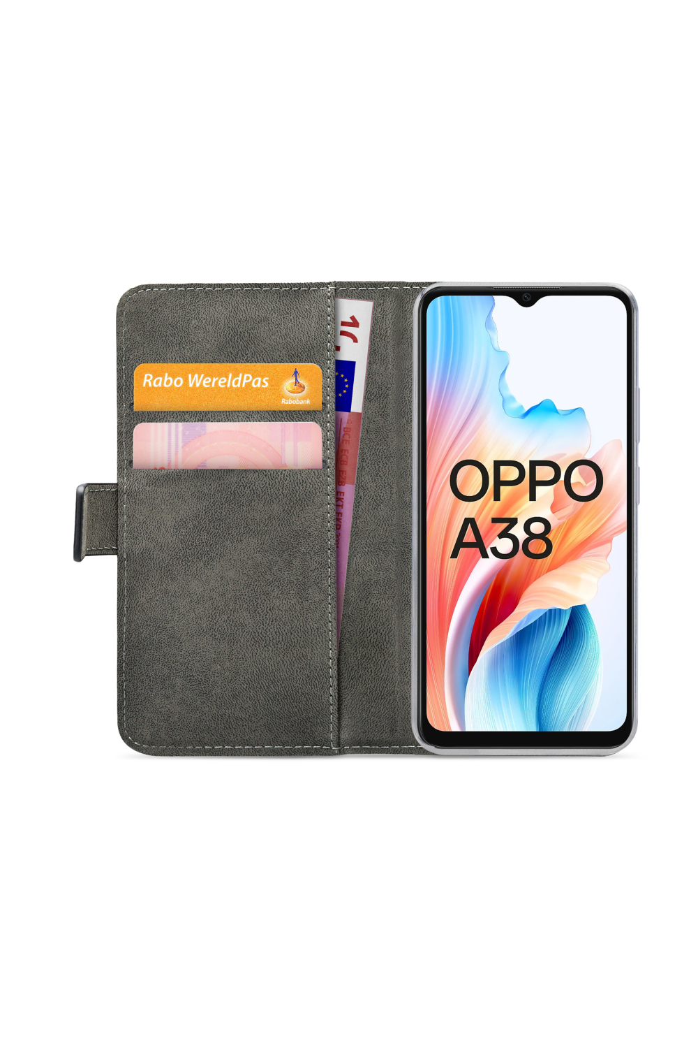 Mobilize Classic Gelly Wallet Book Case Oppo A18/A38 Black - Afbeelding 4