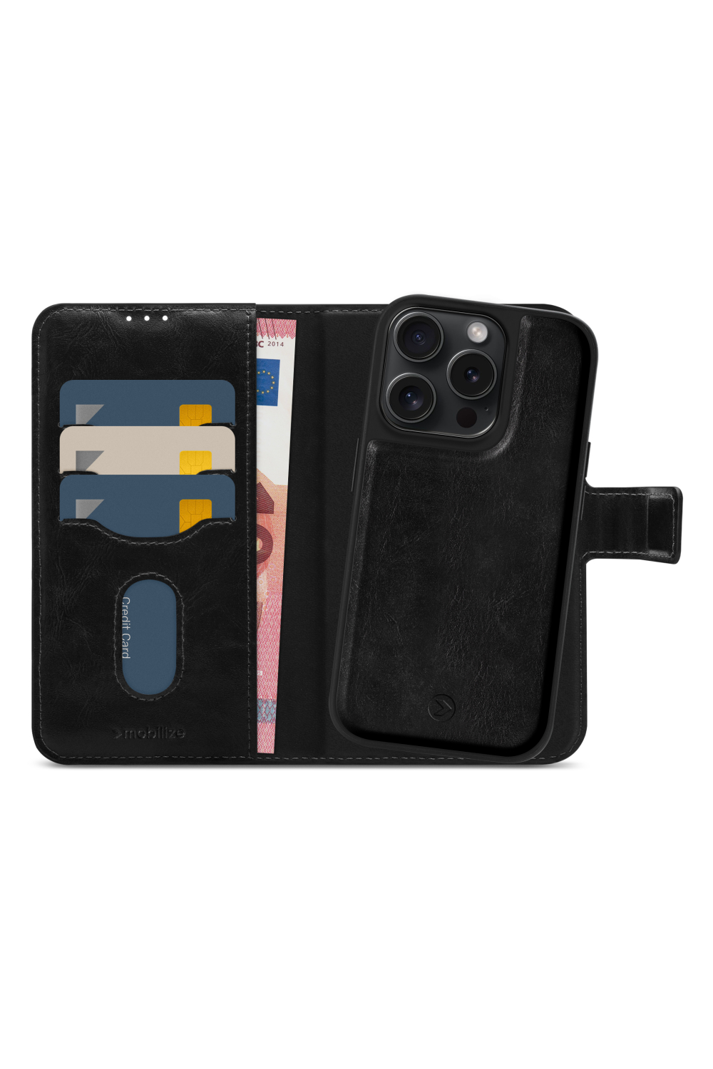 Mobilize 2In1 Magsafe Compatible Gelly Wallet Case Apple Iphone 15 Pro Black