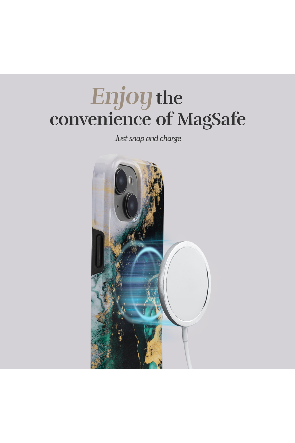 Mio By Mobilize Mio Green Marble Magsafe Compatible For Iphone 13 Pro - Afbeelding 3