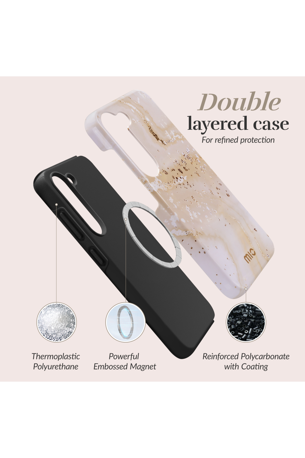 Mio By Mobilize Mio Gold Marble Magsafe Compatible For Samsung S24+ 5G - Afbeelding 6