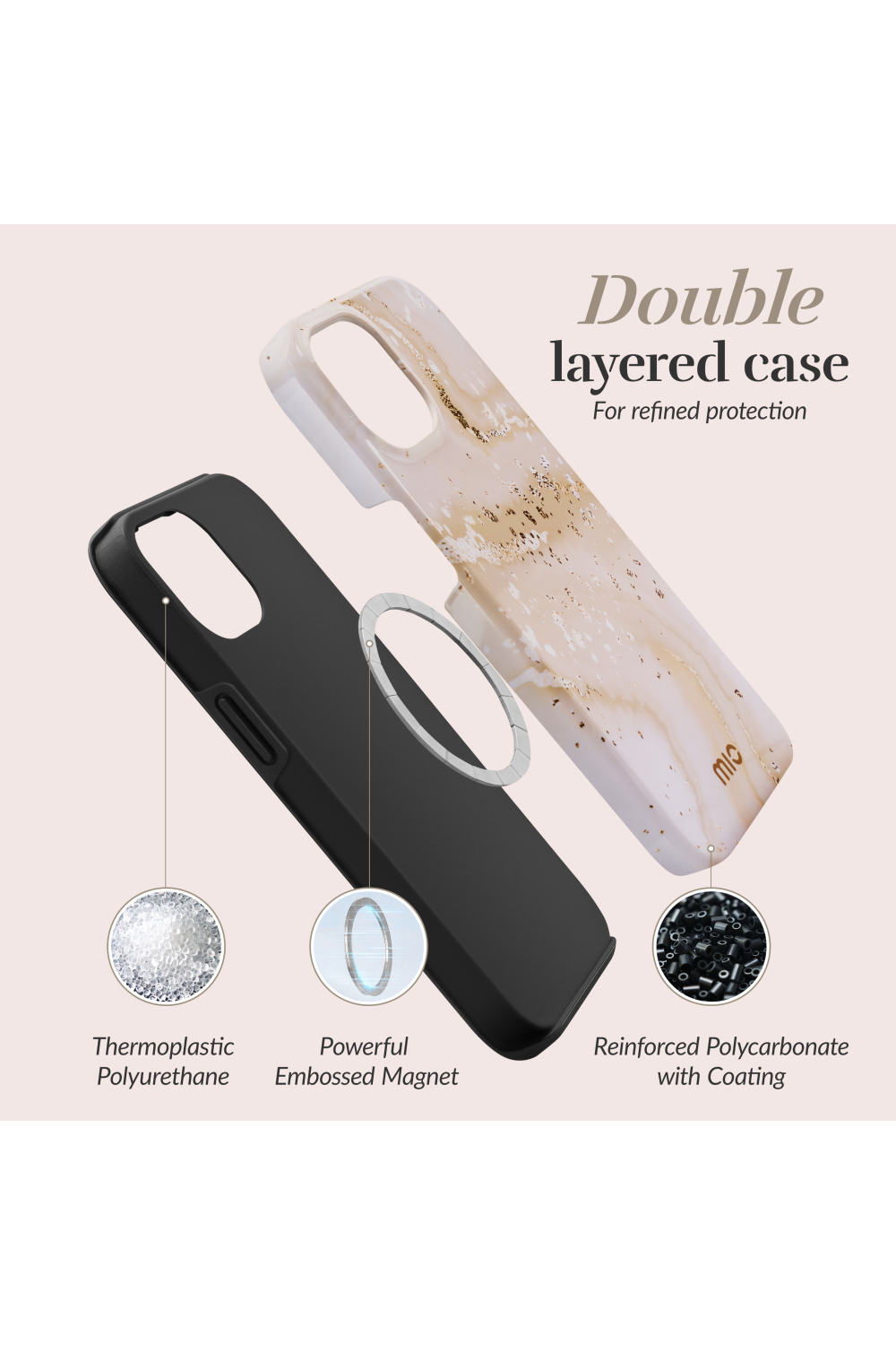 Mio By Mobilize Mio Gold Marble Magsafe Compatible For Iphone 14 Plus/15 Plus - Afbeelding 6