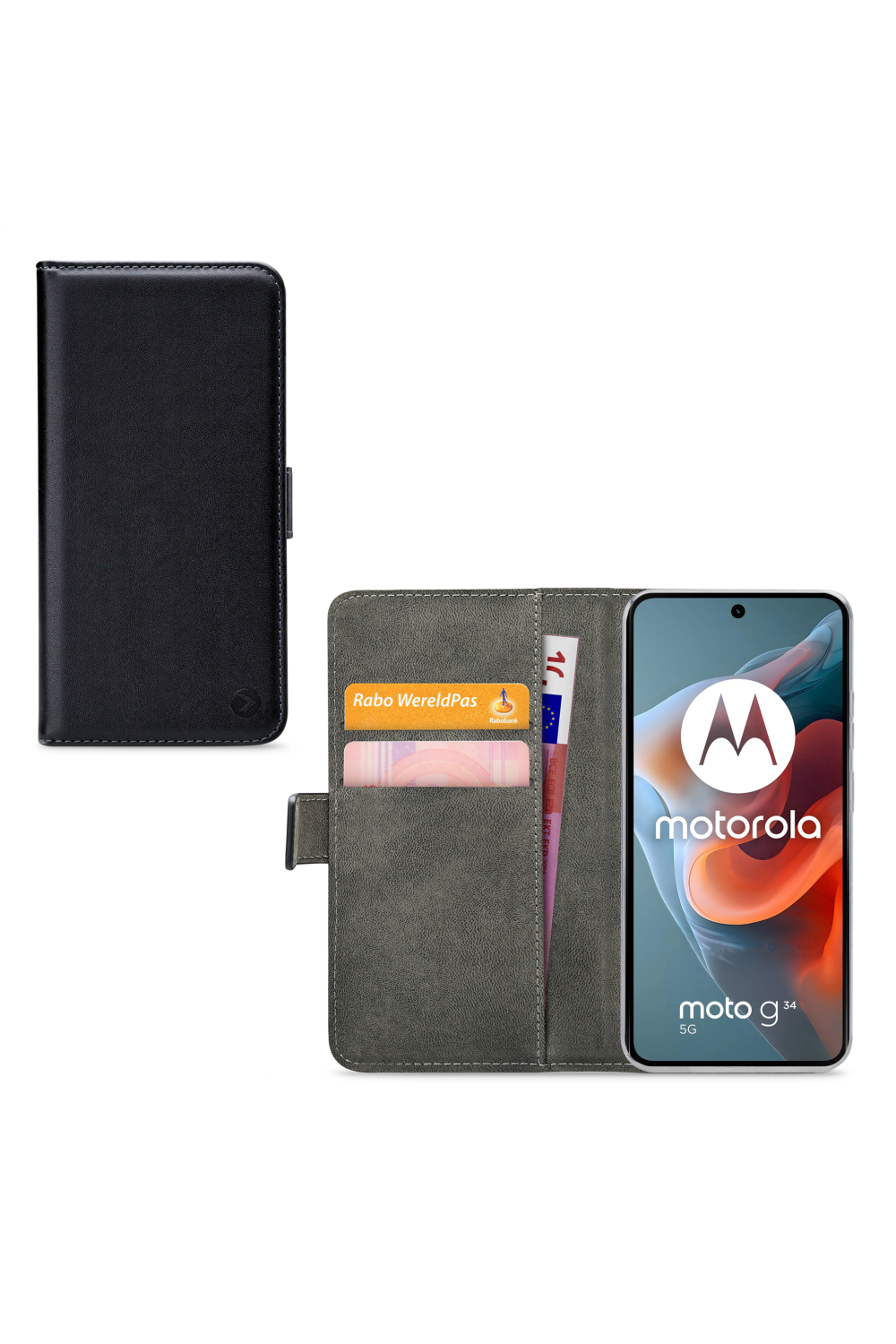 Mobilize Classic Gelly Wallet Book Case Motorola Moto G34 Black